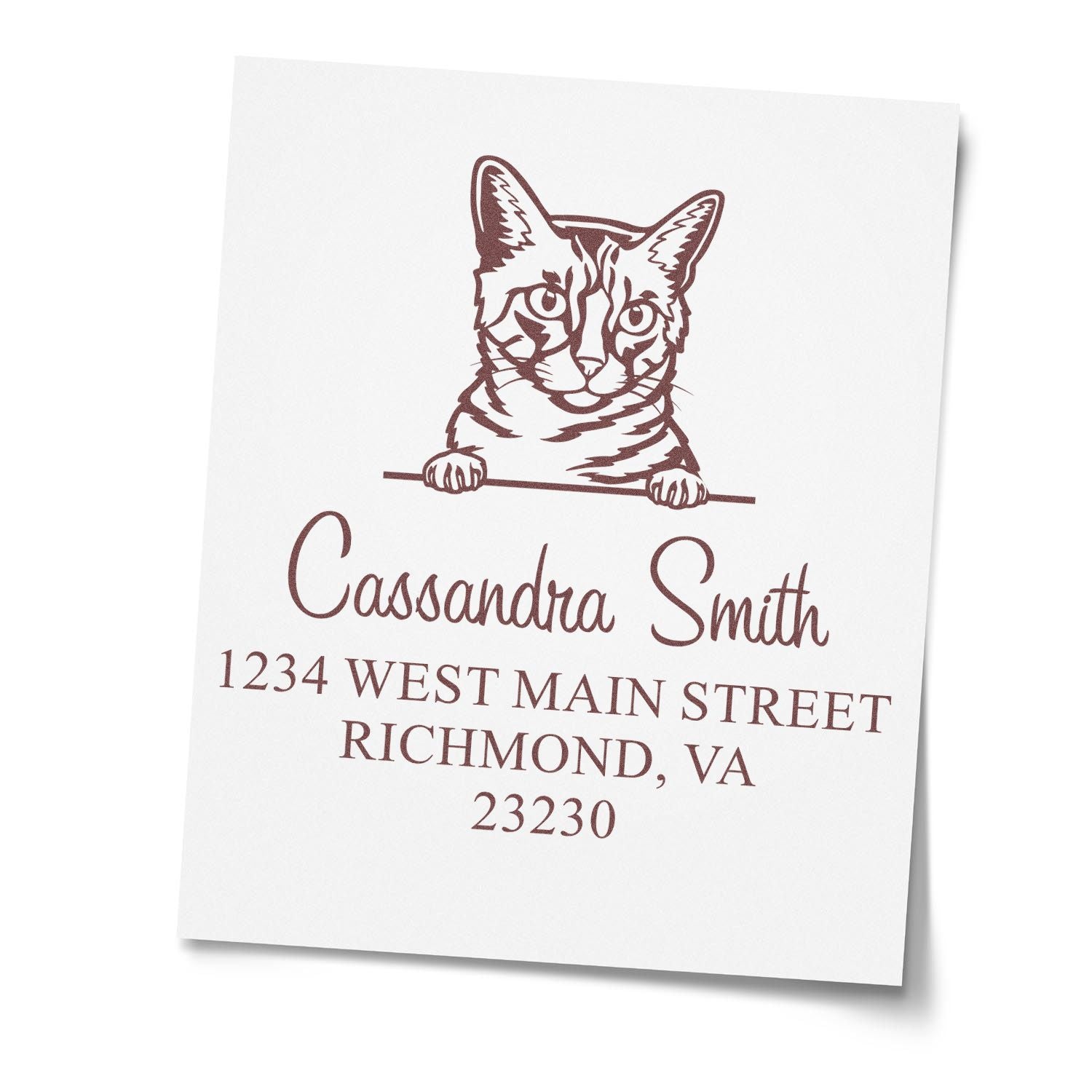 Self-Inking California Spangled Cat Customized Address Stamp - Engineer Seal Stamps