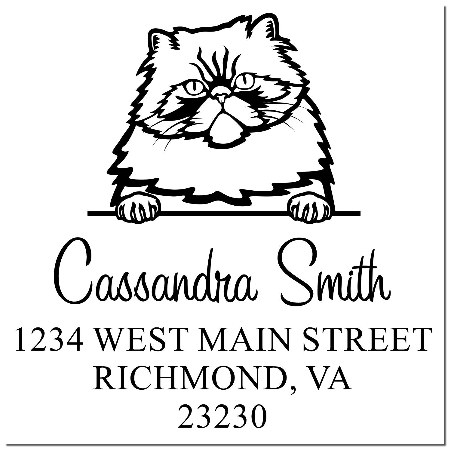 Colorpoint Persian Cat Custom Made Round Address Stamps Stamp - Engineer Seal Stamps