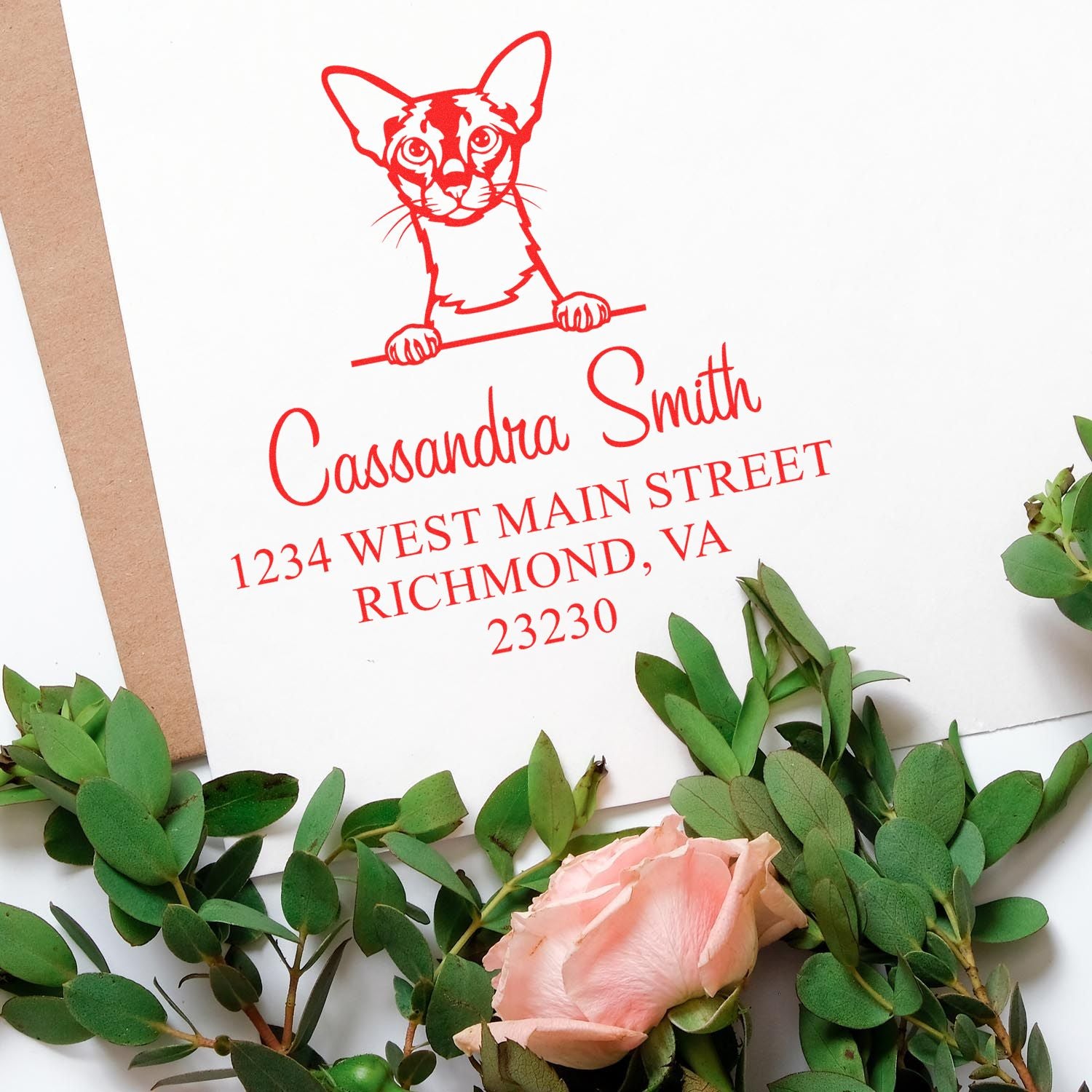 Pre-Inked Colorpoint Shorthair Cat Personalized Name Stamps Stamp - Engineer Seal Stamps