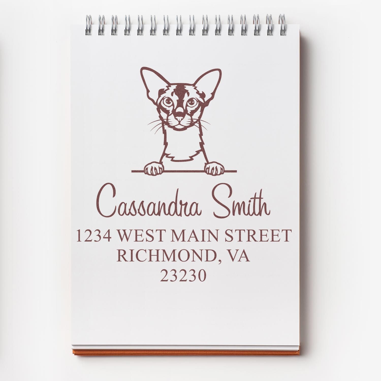 Self-Inking Colorpoint Shorthair Cat Customized Address Label Stamp - Engineer Seal Stamps