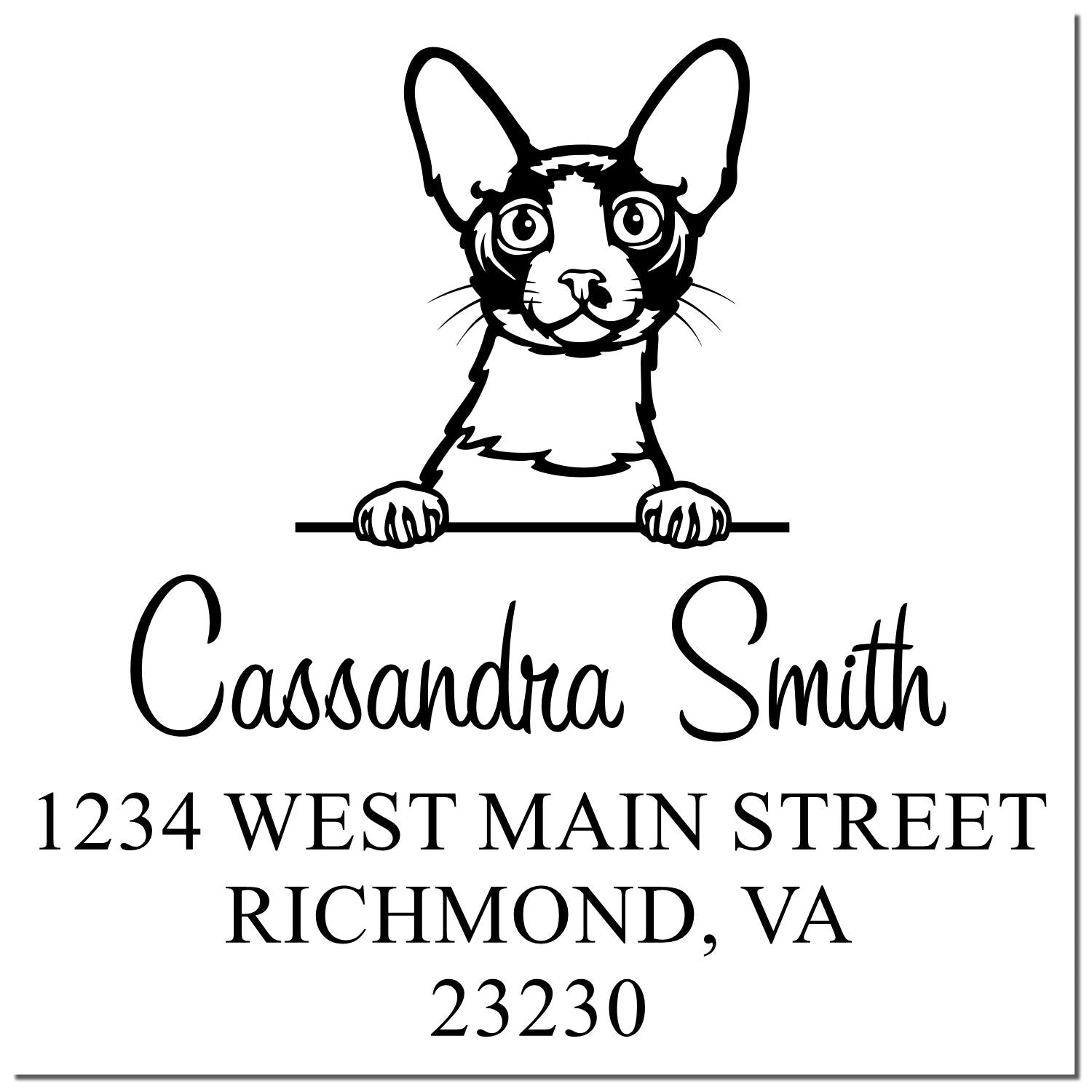 Cornish Rex Cat Custom Made Stamp - Engineer Seal Stamps