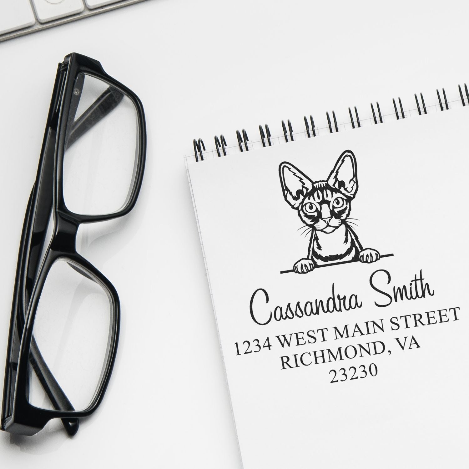 Devon Rex Cat Address Stamp - Engineer Seal Stamps