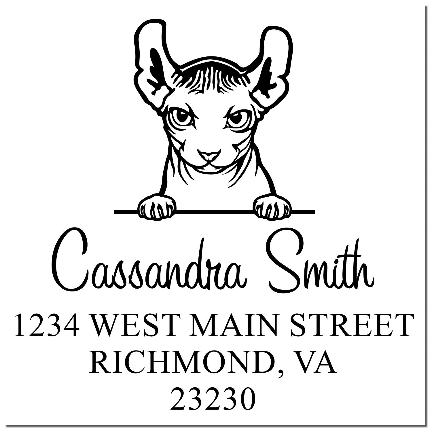 Self-Inking Dwelf Cat Customized Address Stamp - Engineer Seal Stamps