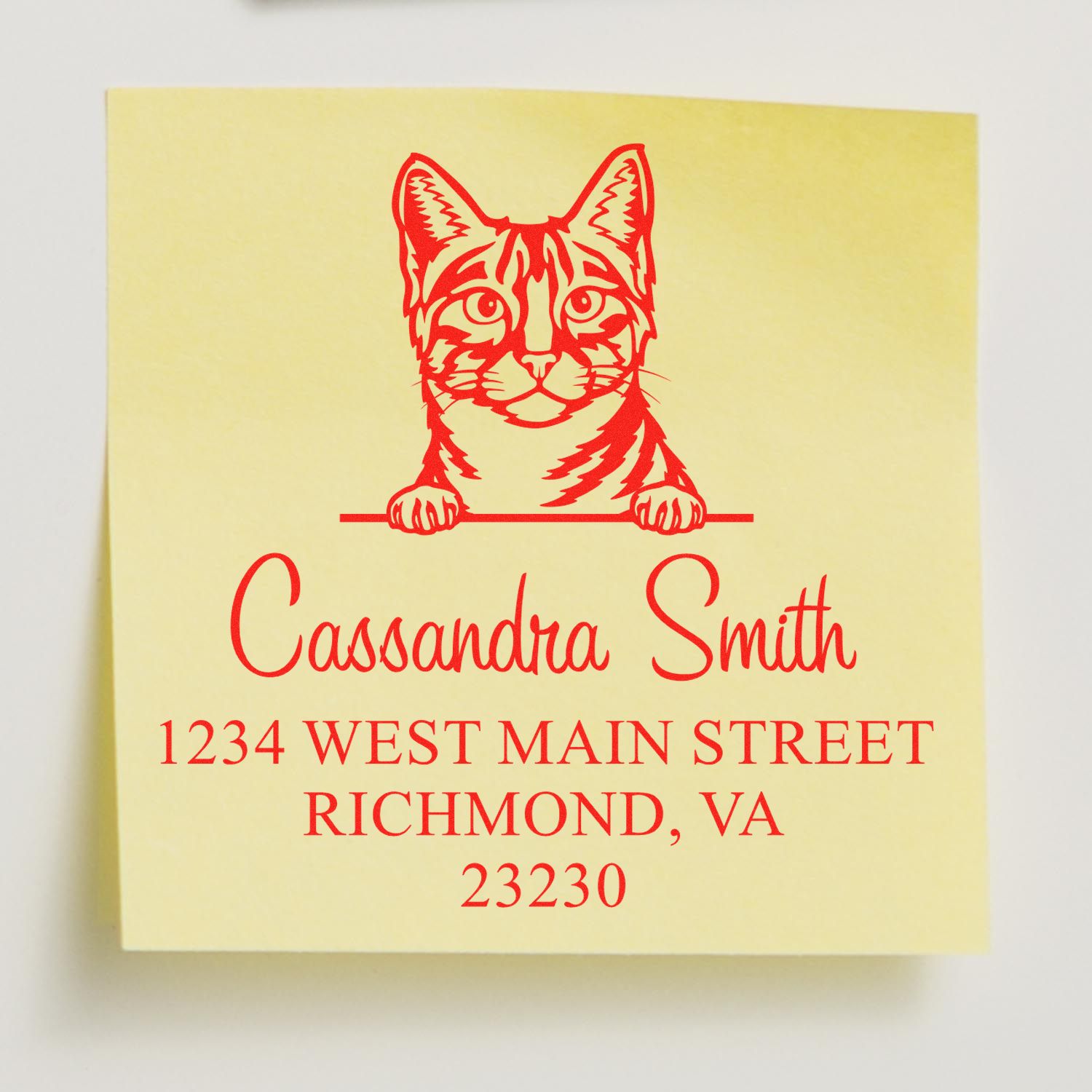 Self-Inking Egyptian Mau Cat Customized Mail Address Stamp - Engineer Seal Stamps