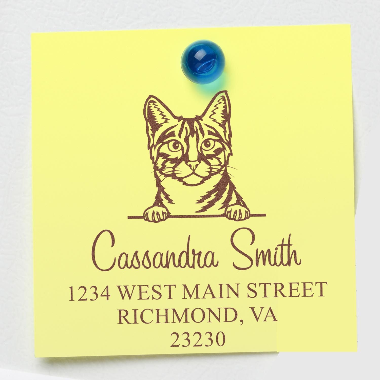 Wood Handle Egyptian Mau Cat Home Address Stamp For Envelopes - Engineer Seal Stamps