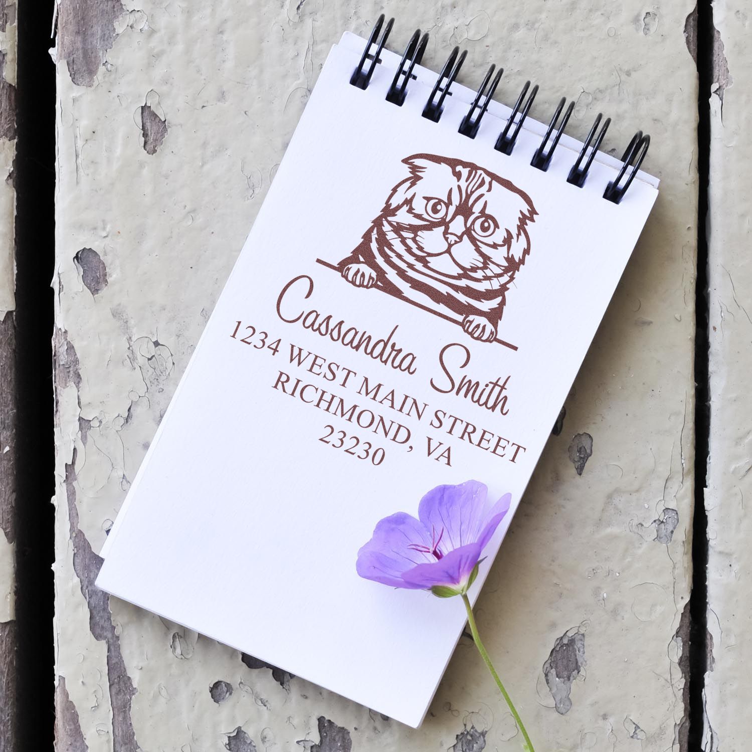 Pre-Inked Foldex Cat Personalized Home Address For Envelopes Stamp - Engineer Seal Stamps