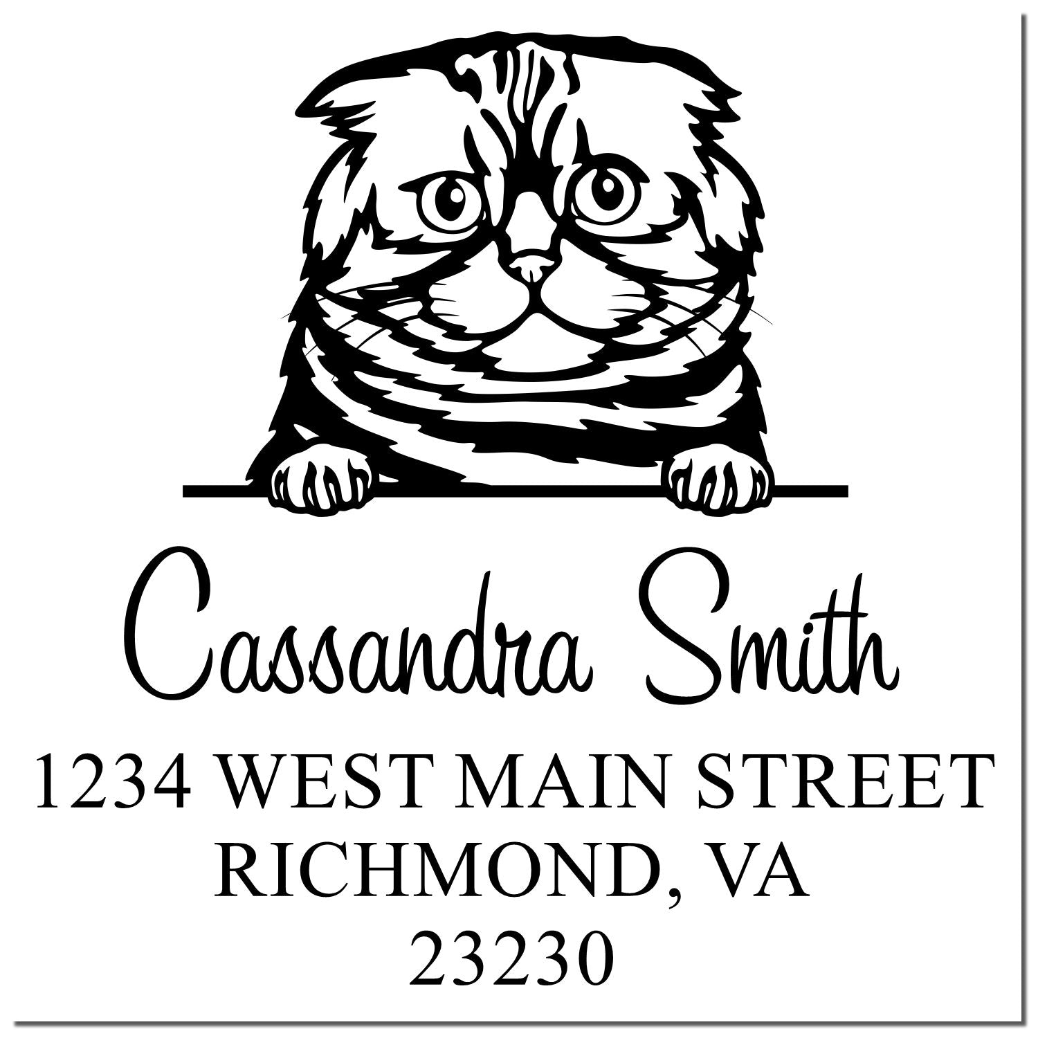 Self-Inking Foldex Cat Customized Mailing Address Stamp - Engineer Seal Stamps