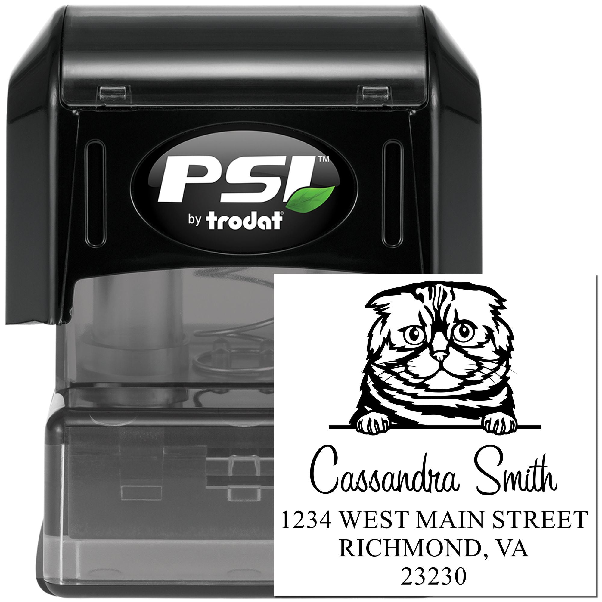 Pre-Inked Foldex Cat Personalized Home Address For Envelopes Stamp - Engineer Seal Stamps