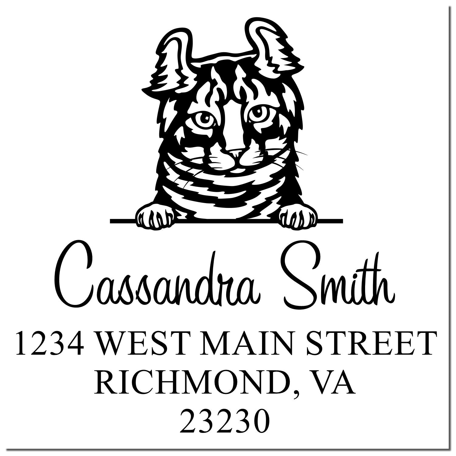 Pre-Inked Highlander Cat Personalized Stamps Stamp - Engineer Seal Stamps