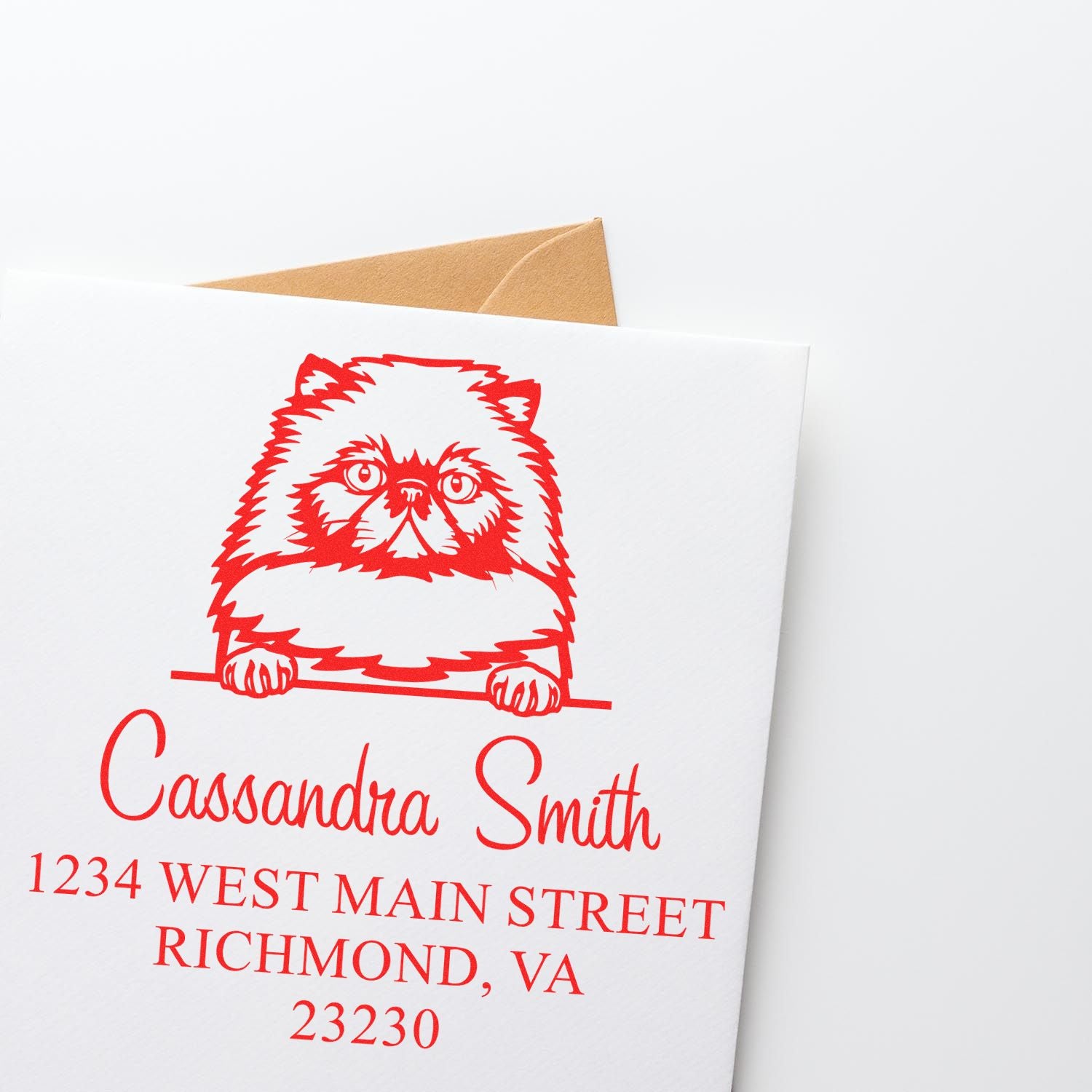 Pre-Inked Himalayan Cat Personalized Envelope Address Stamp - Engineer Seal Stamps