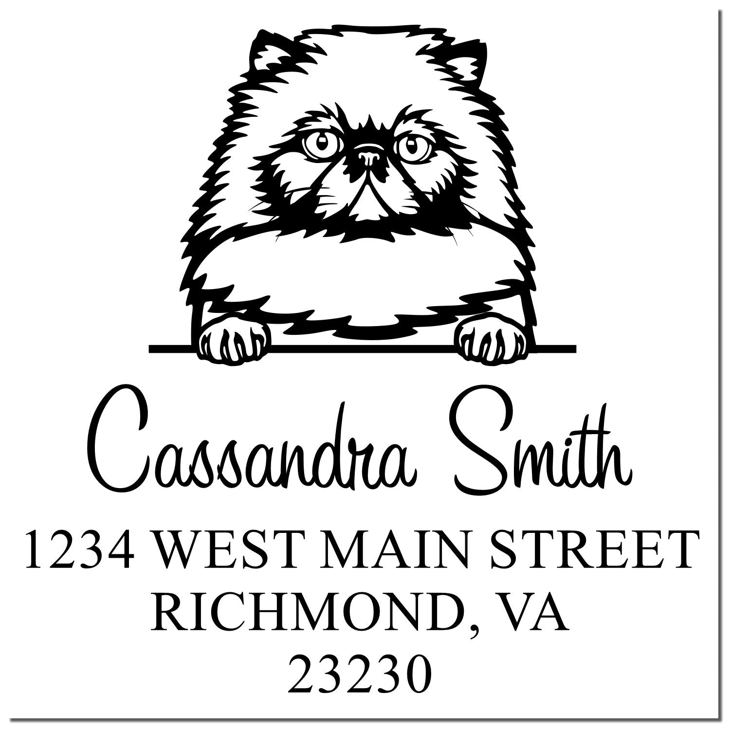 Wood Handle Himalayan Cat Address Stamp Personalized - Engineer Seal Stamps