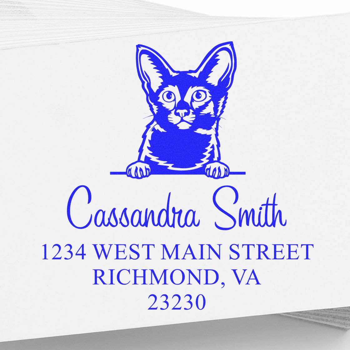 Self-Inking Javanese Cat Customized Return Address Stamp - Engineer Seal Stamps