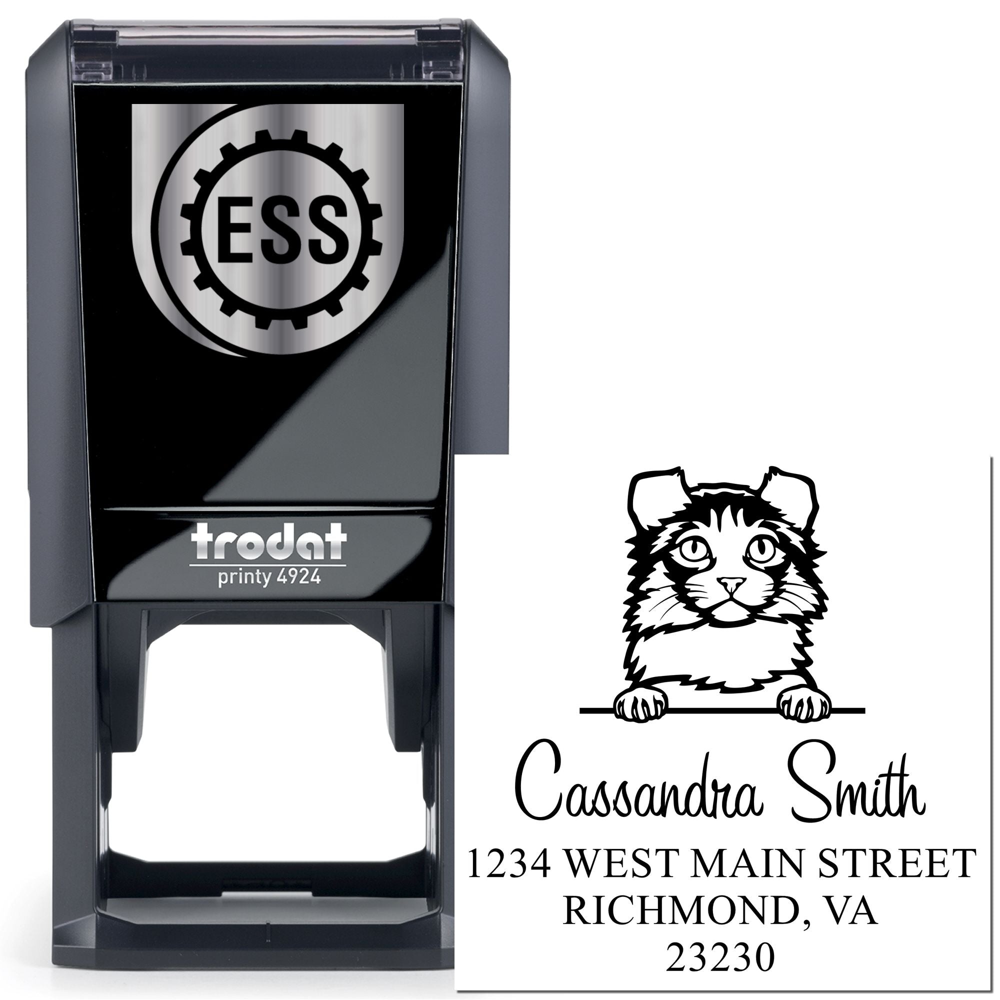 Self-Inking Kinkalow Cat Customized Return Stamp - Engineer Seal Stamps