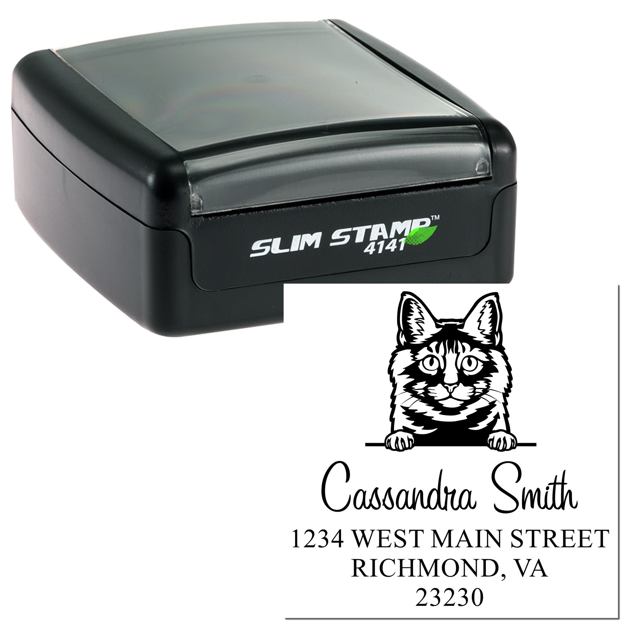 Kurilian Bobtail Cat New Address Stamp - Engineer Seal Stamps