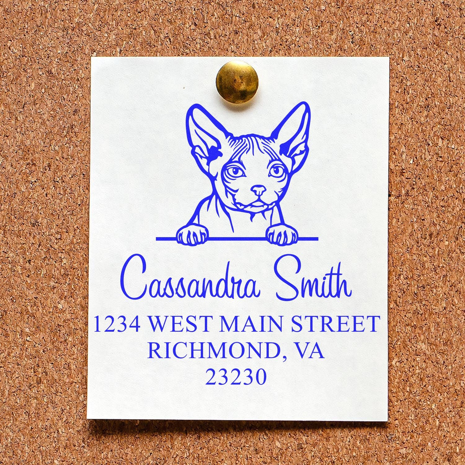 Minskin Cat Personalized Address Stamp - Engineer Seal Stamps