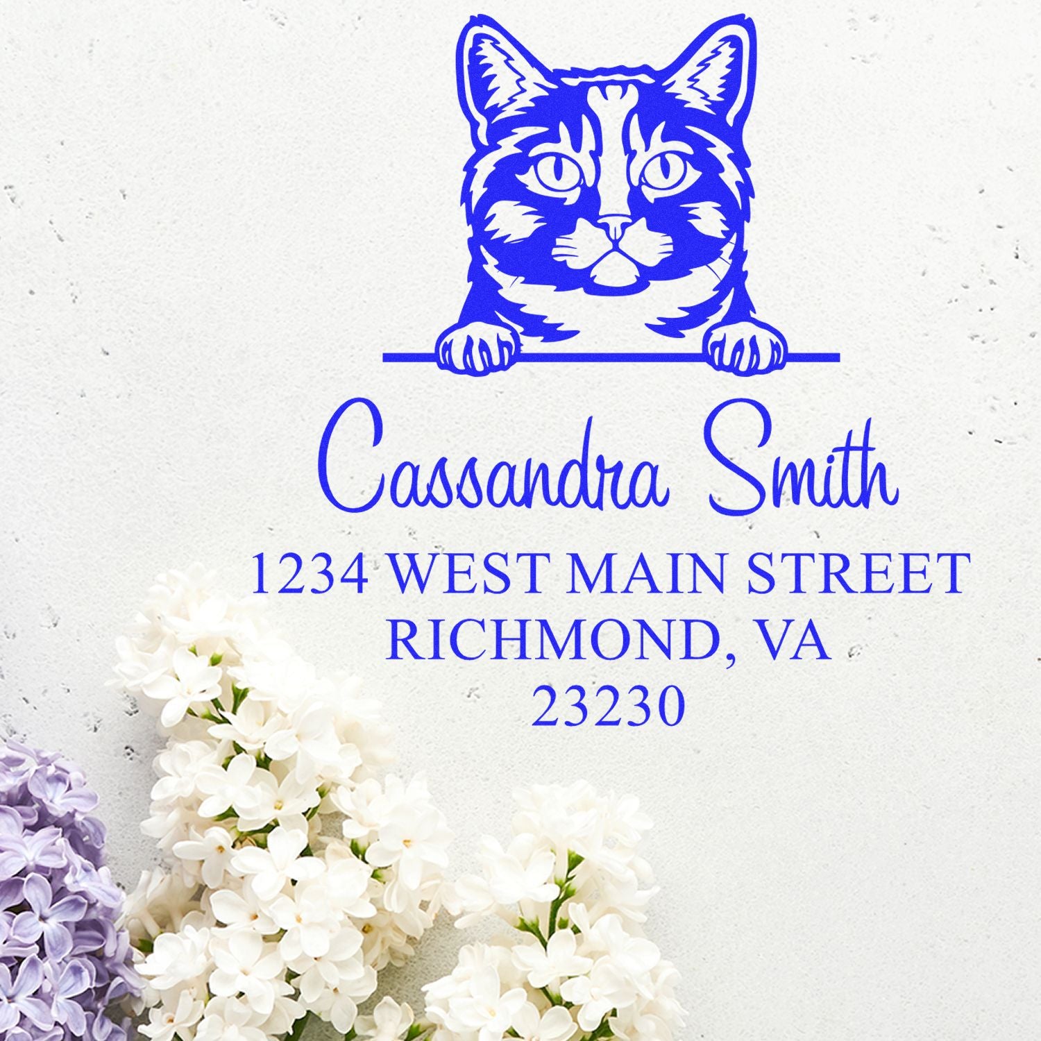 Munchkin Cat Name and Address Stamp Personalized - Engineer Seal Stamps