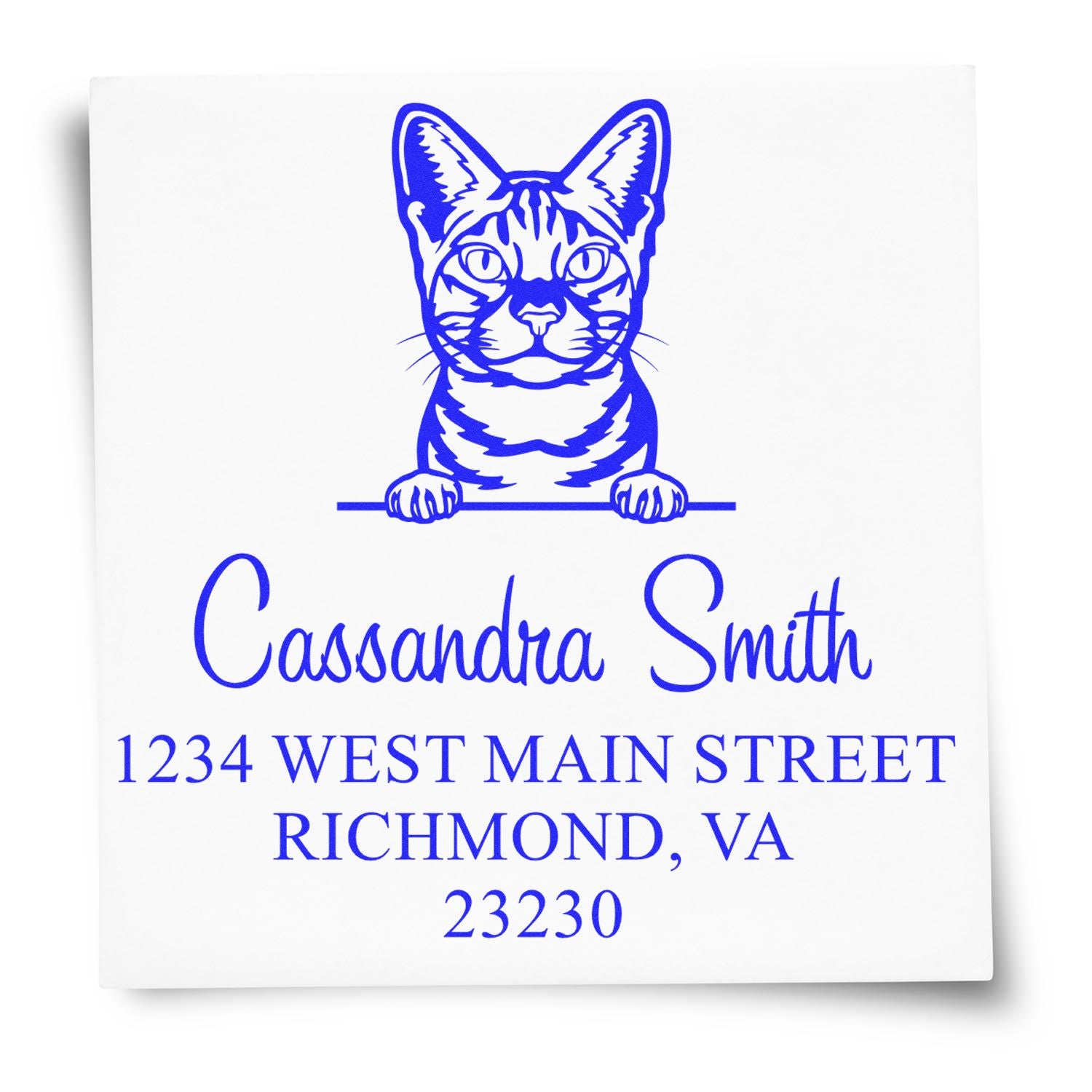 Pre-Inked Ocicat Cat Custom Made Address Stamps Stamp - Engineer Seal Stamps
