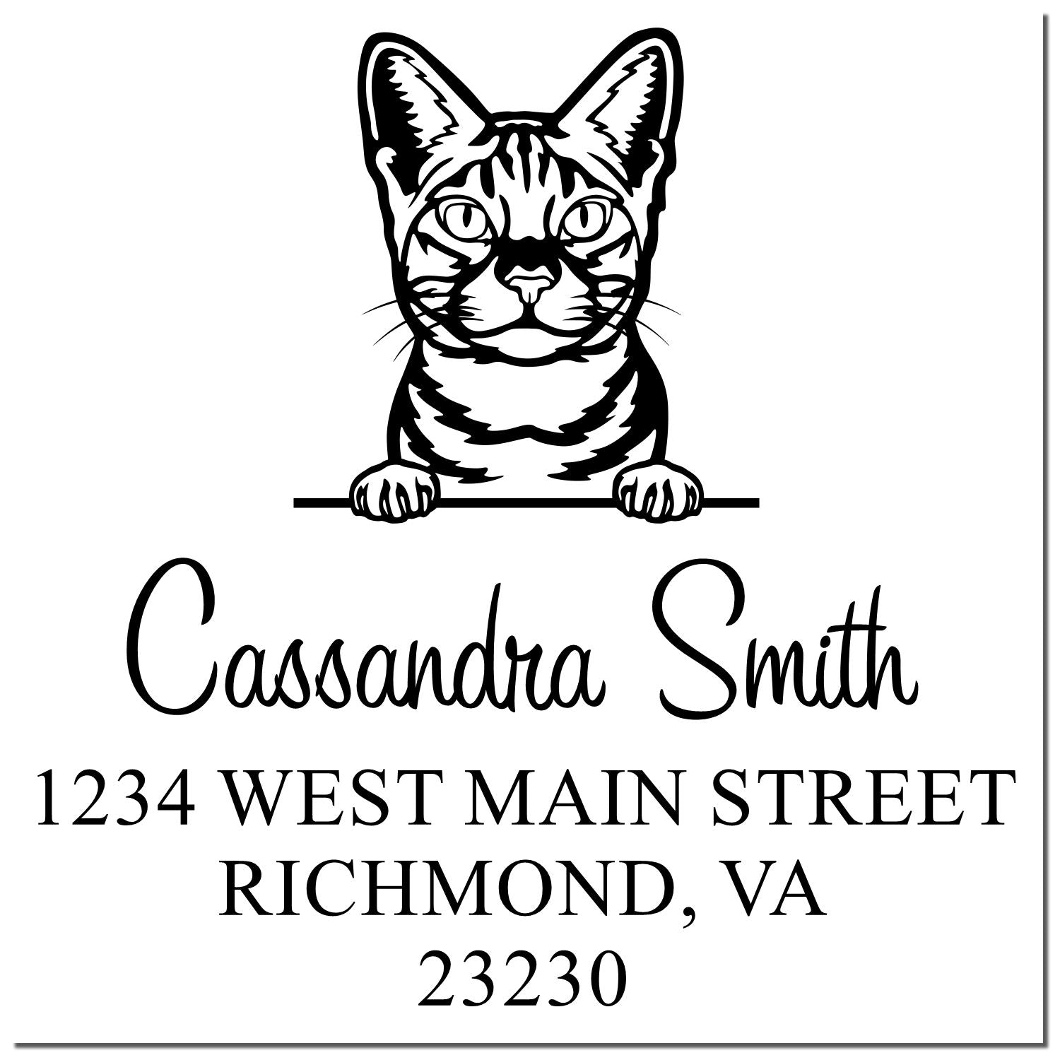 Self-Inking Ocicat Cat Customized Return Stamp - Engineer Seal Stamps