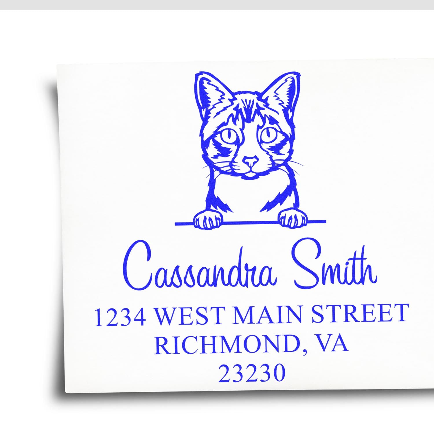 Ojos Azules Cat Name and Address Stamp - Engineer Seal Stamps