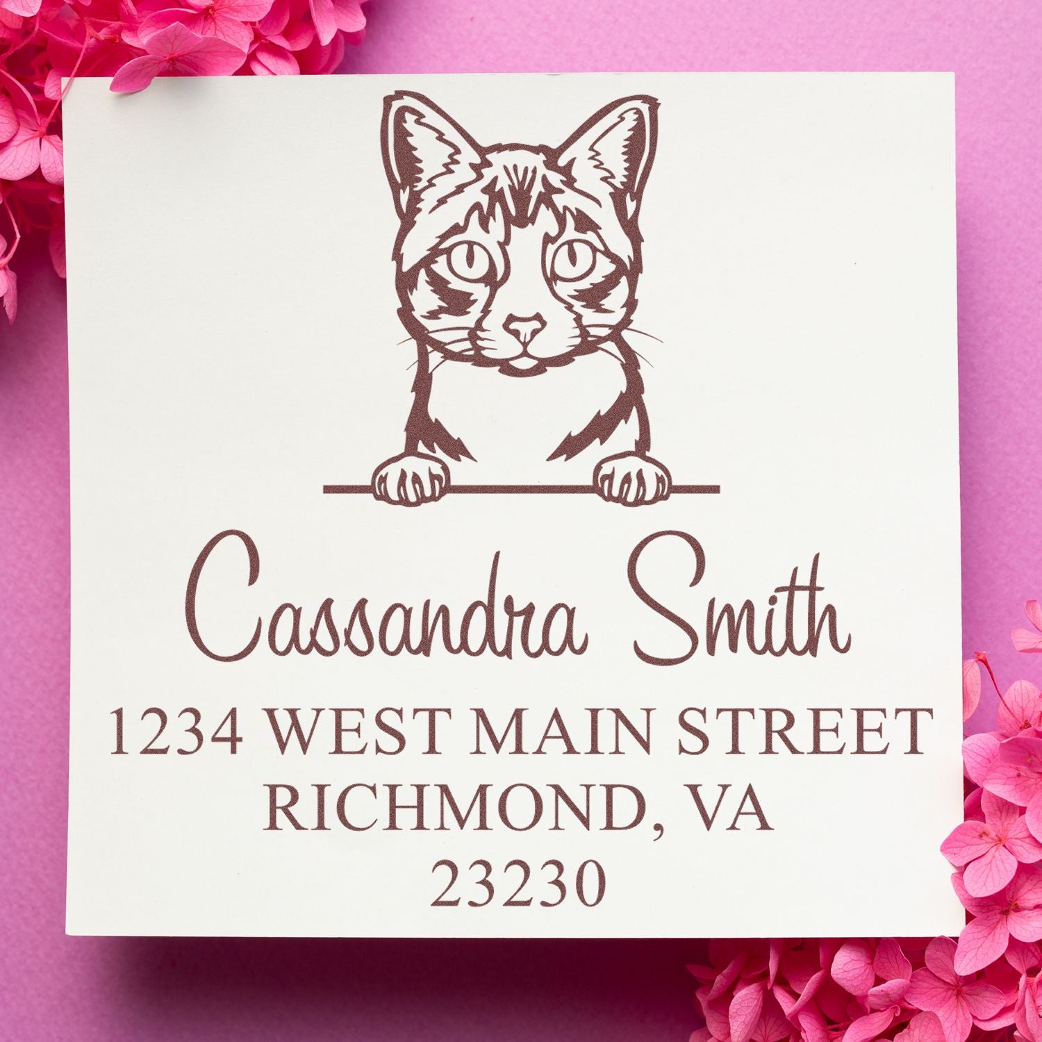 Ojos Azules Cat Name and Address Stamp - Engineer Seal Stamps