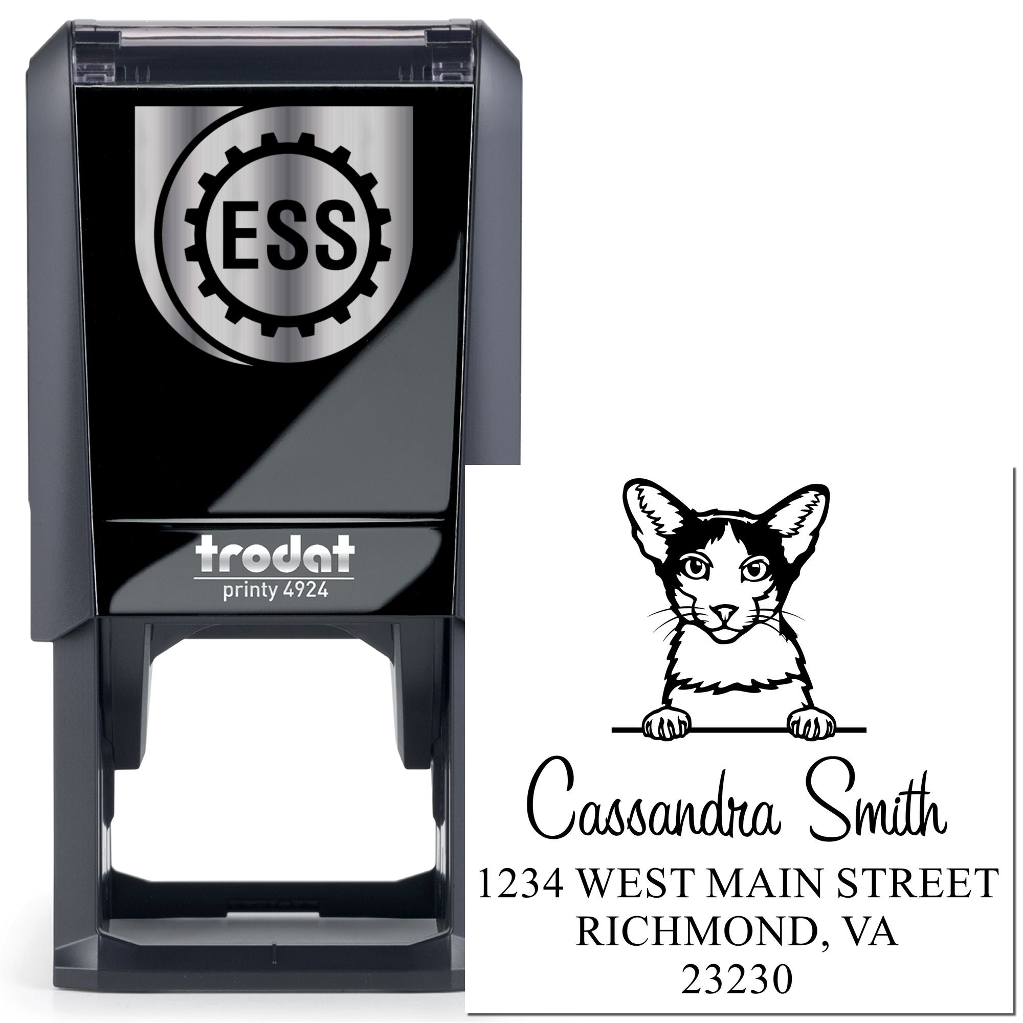 Self-Inking Oriental Bicolor Cat Customized Stamps Stamp - Engineer Seal Stamps