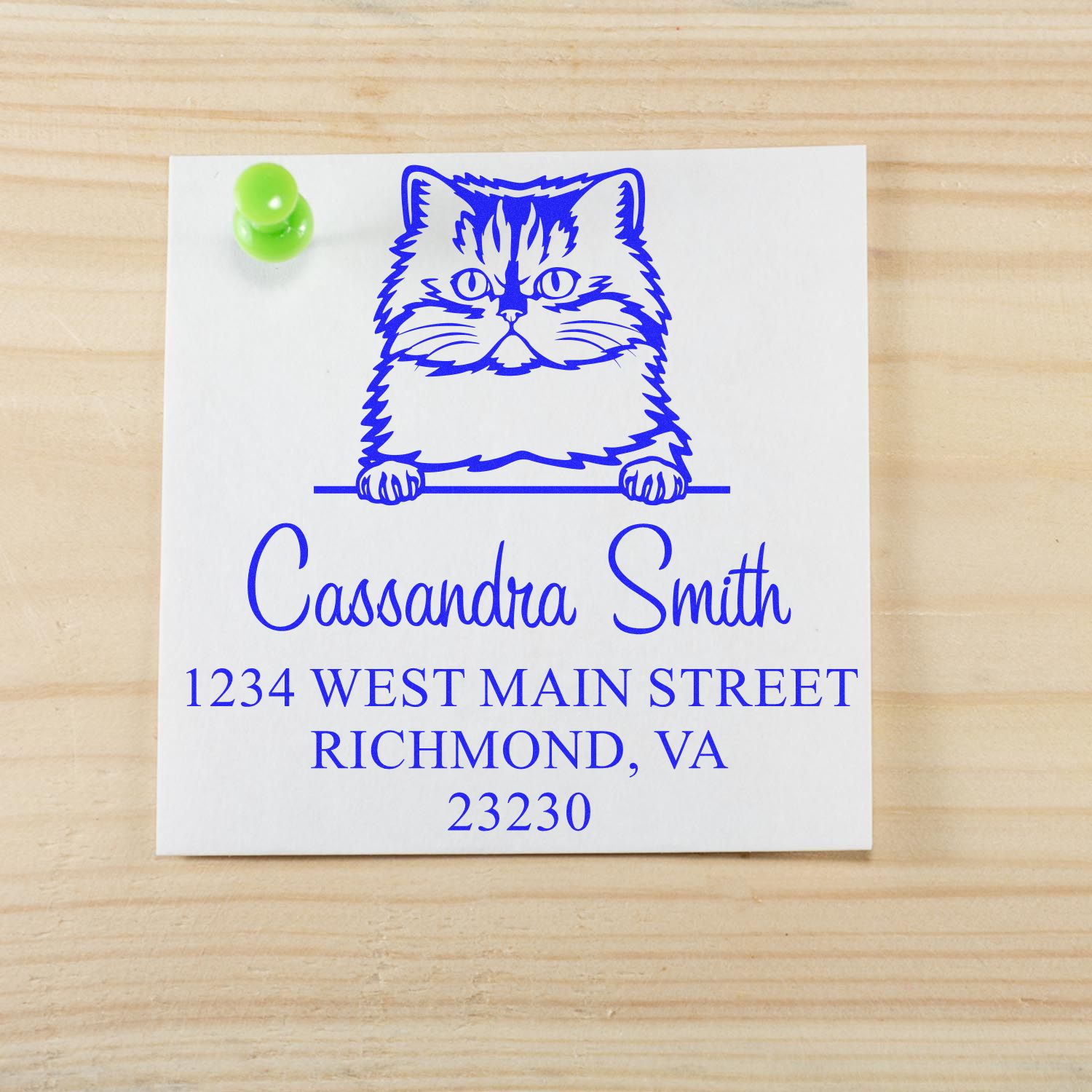 Persian Cat Address Return Stamp - Engineer Seal Stamps