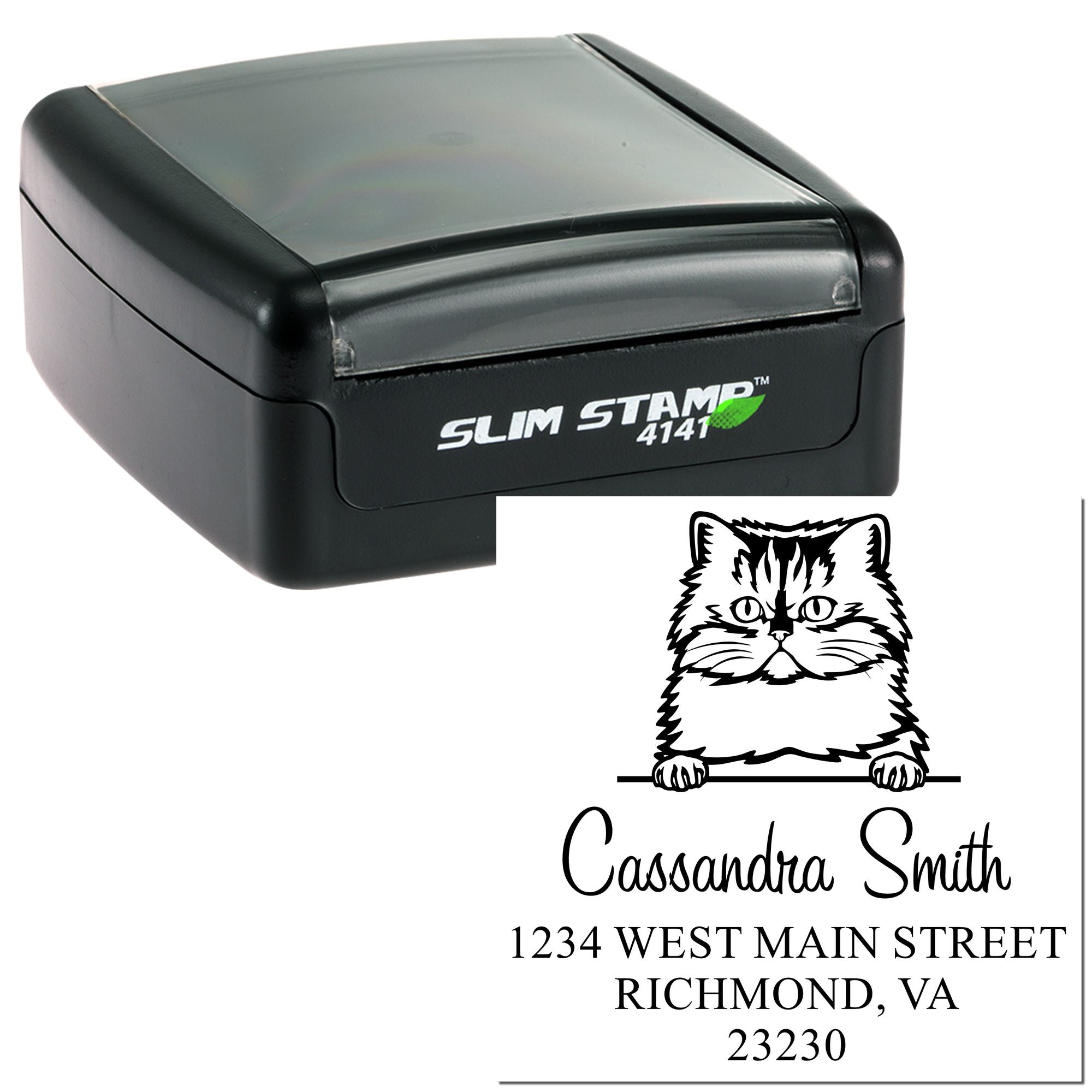 Persian Cat Address Return Stamp - Engineer Seal Stamps