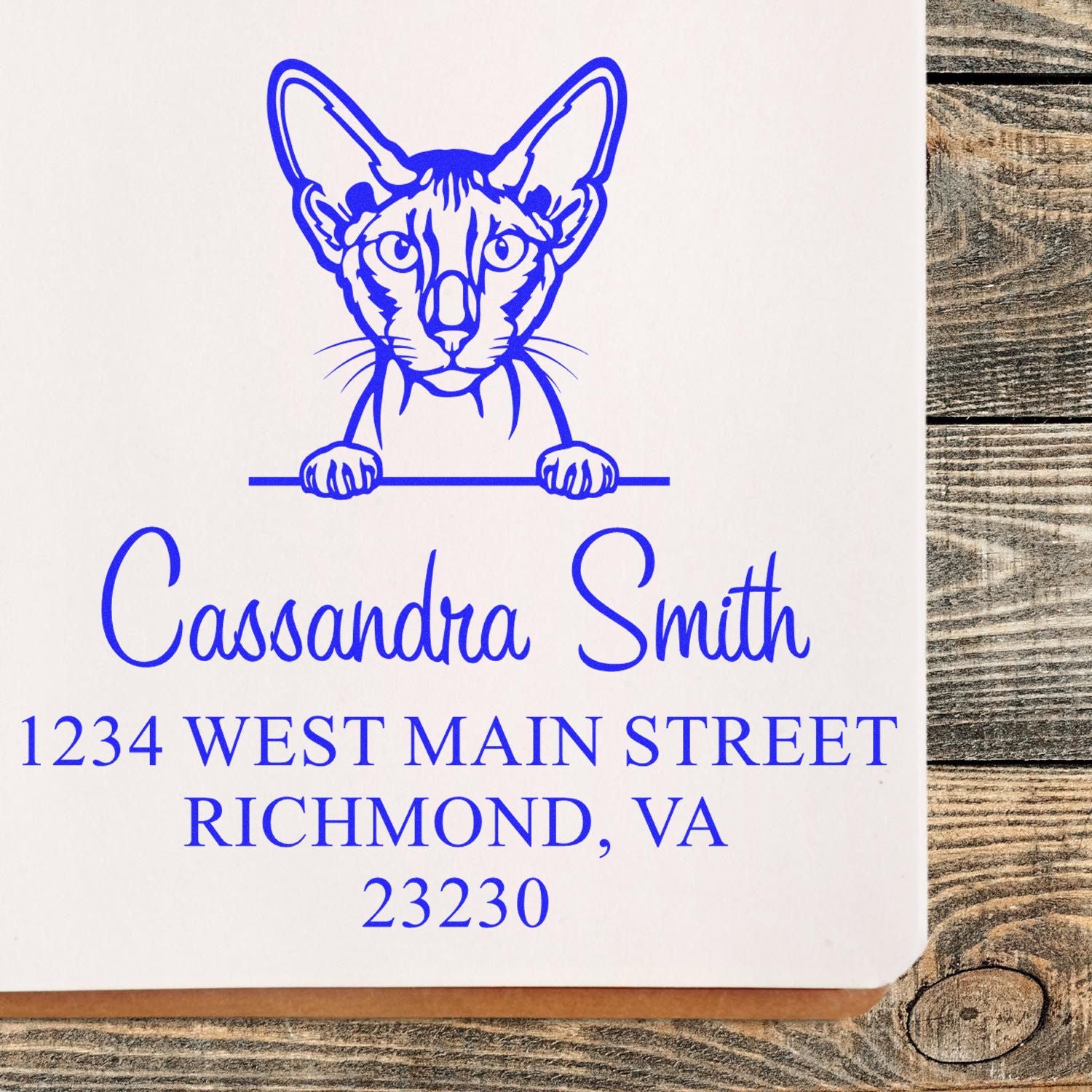 Peterbald Cat Custom Return Stamp - Engineer Seal Stamps