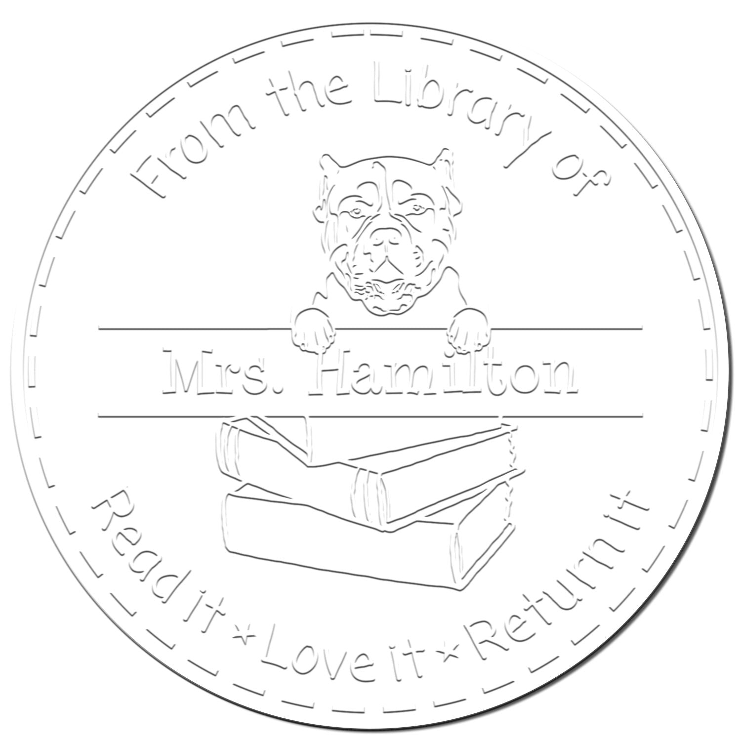 American Bulldog Dog Custom For Classroom Use Embossing Seal - Engineer Seal Stamps