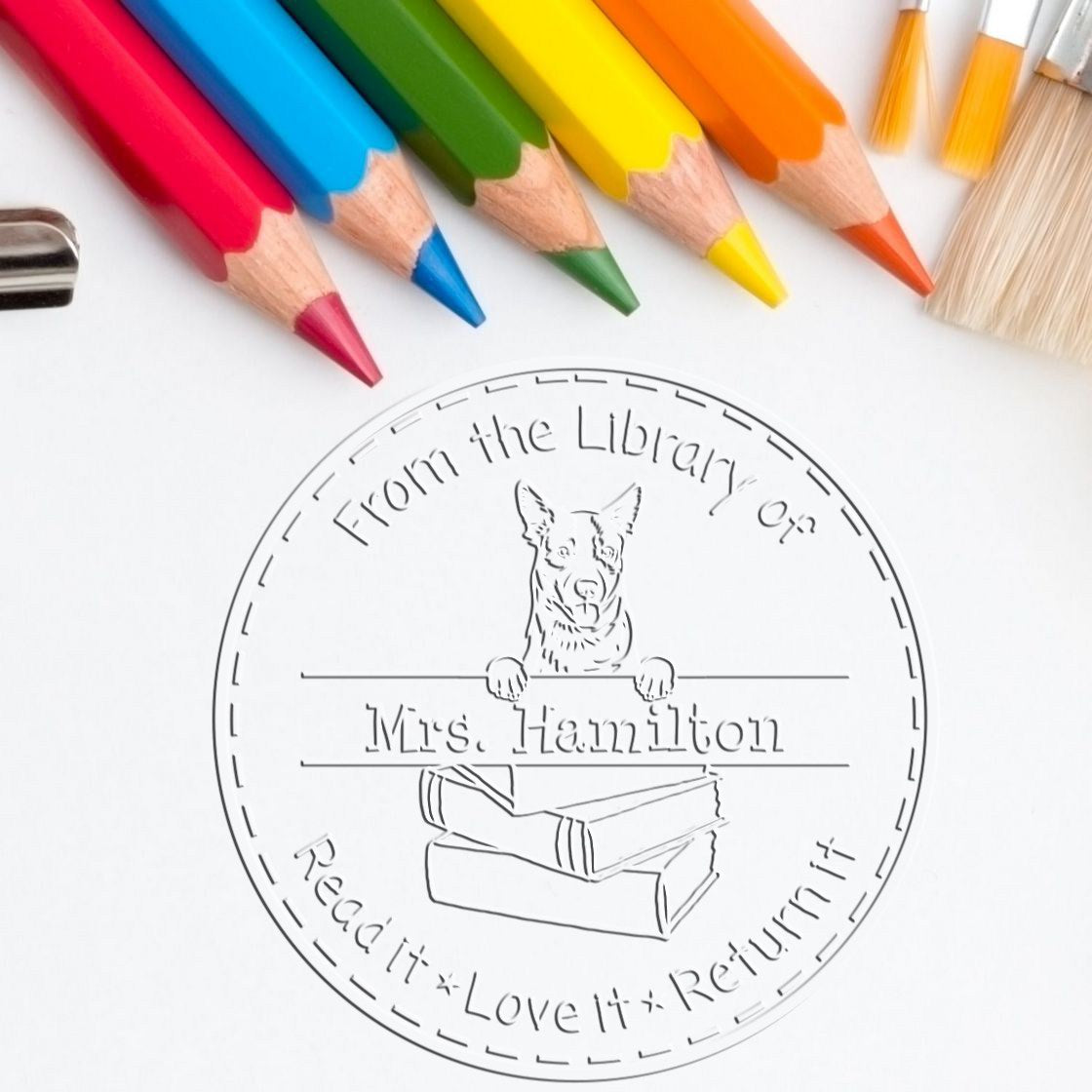 Australian Cattle Dog Custom Book Ownership Tools Seal - Engineer Seal Stamps