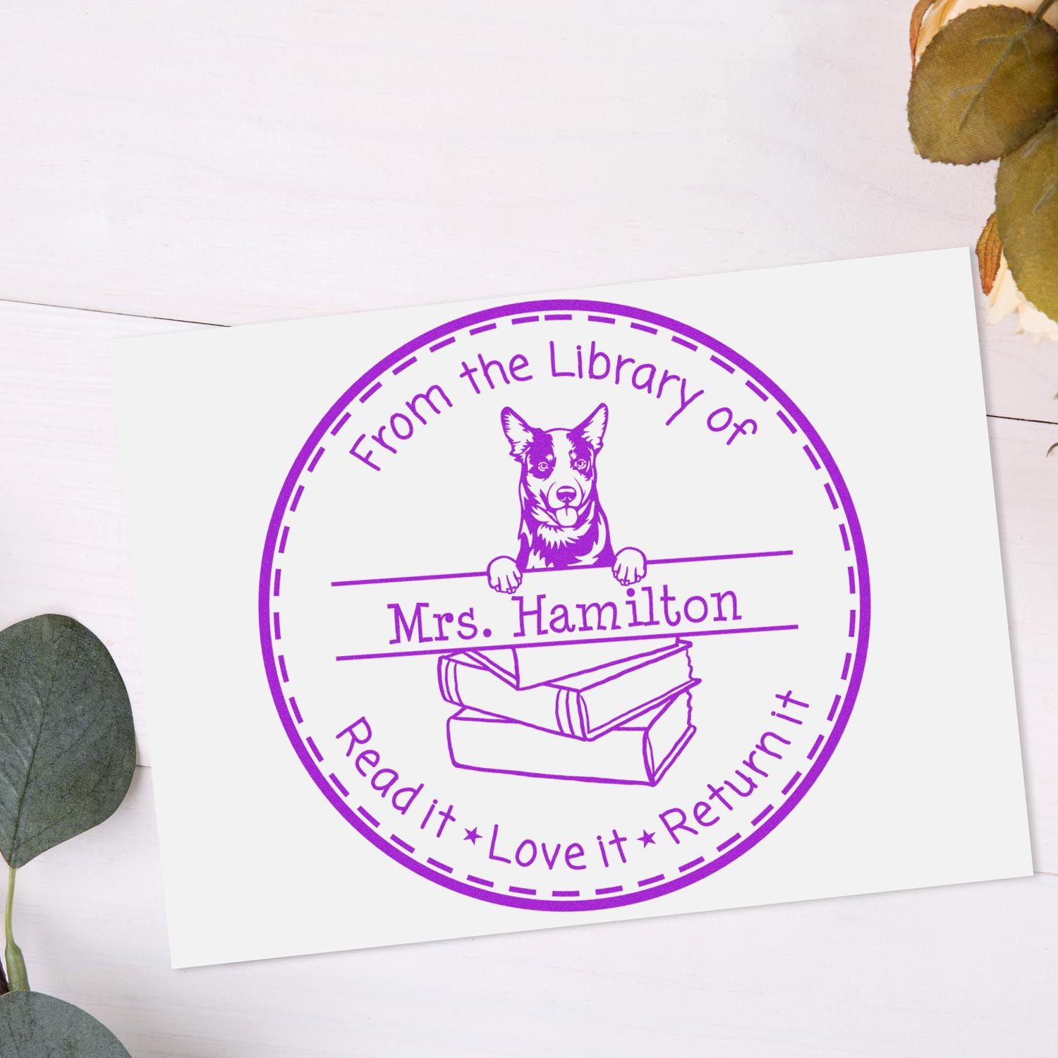 Australian Cattle Dog Customized With Name Stamp - Engineer Seal Stamps