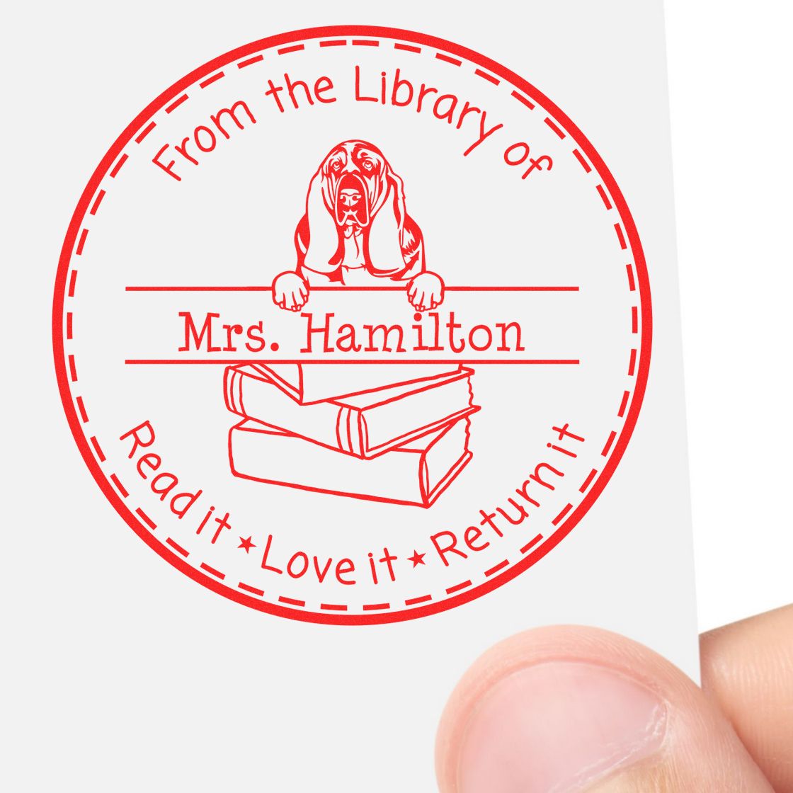 Basset Hound Dog Themed Teacher's Stamp - Engineer Seal Stamps
