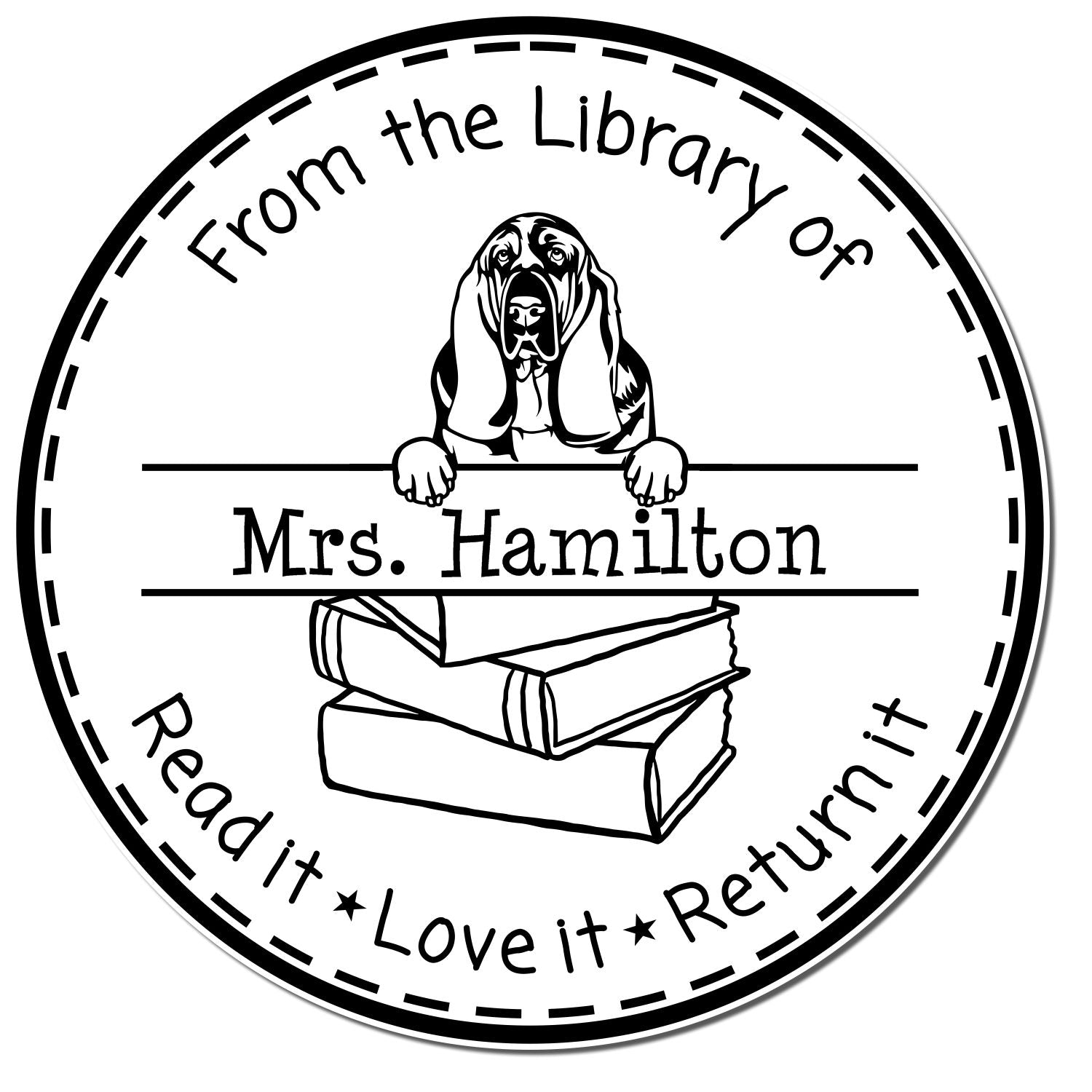 Basset Hound Dog Themed Teacher's Stamp - Engineer Seal Stamps