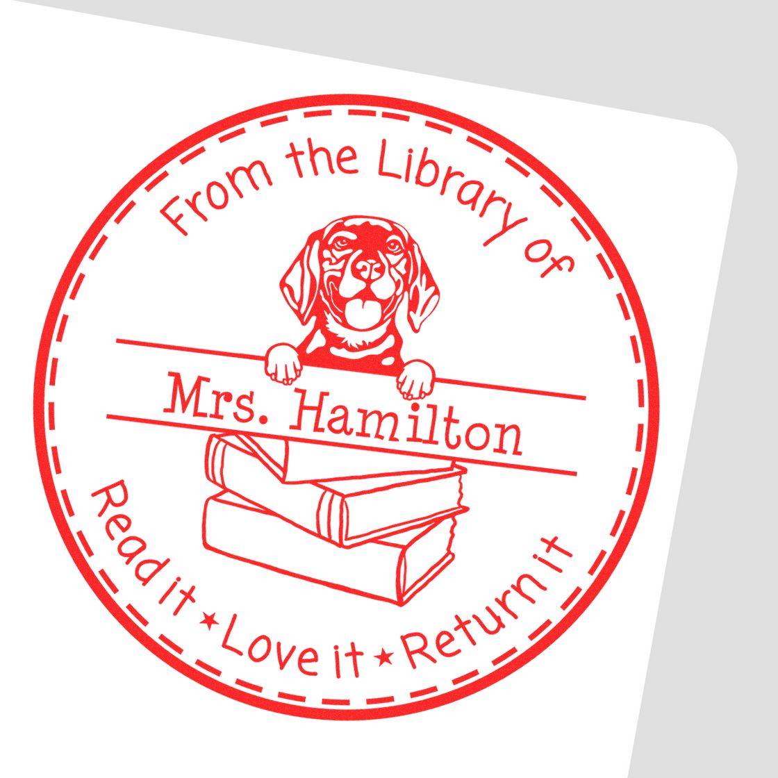 Beagle Dog Themed Teachers Stamp - Engineer Seal Stamps