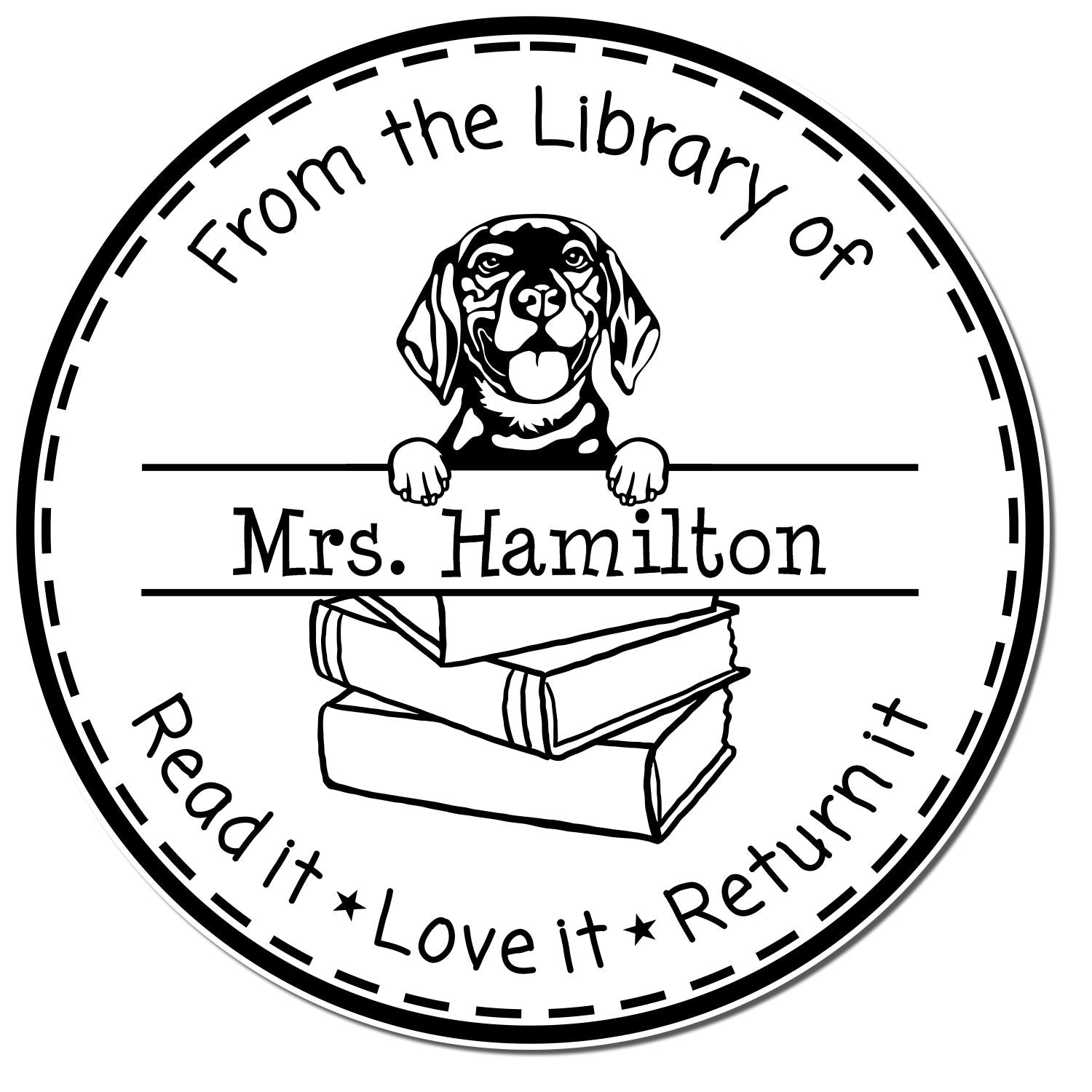 Beagle Dog Themed Teachers Stamp - Engineer Seal Stamps