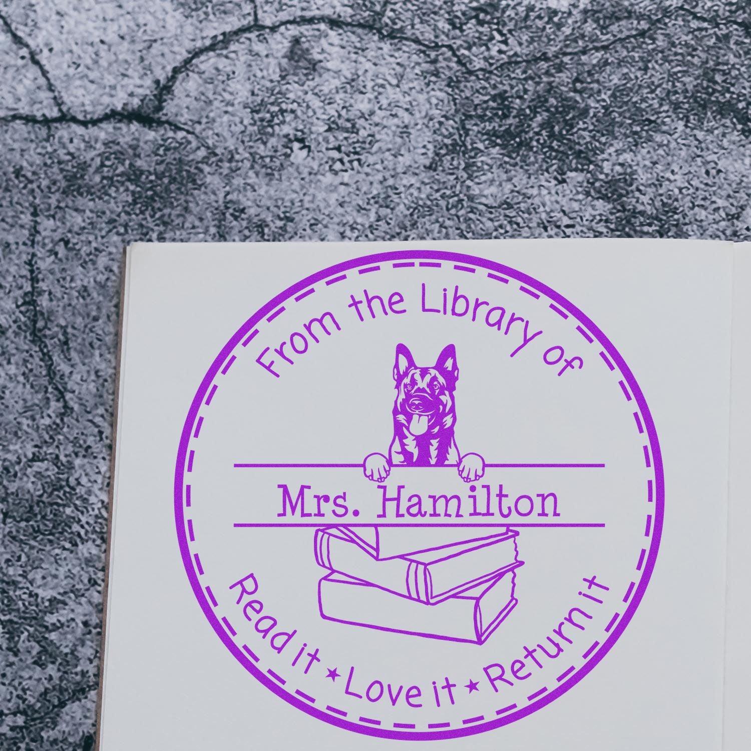 Belgian Malinois Dog Themed Teacher Stamp Stamper - Engineer Seal Stamps