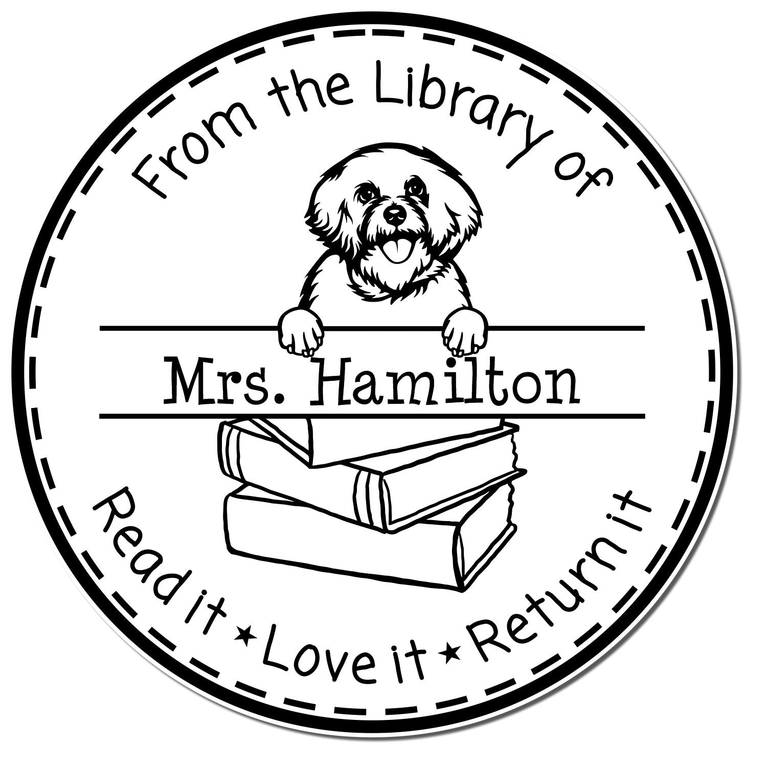 Bichon Frise Dog Themed Teacher Stamp For Classroom Stamper - Engineer Seal Stamps