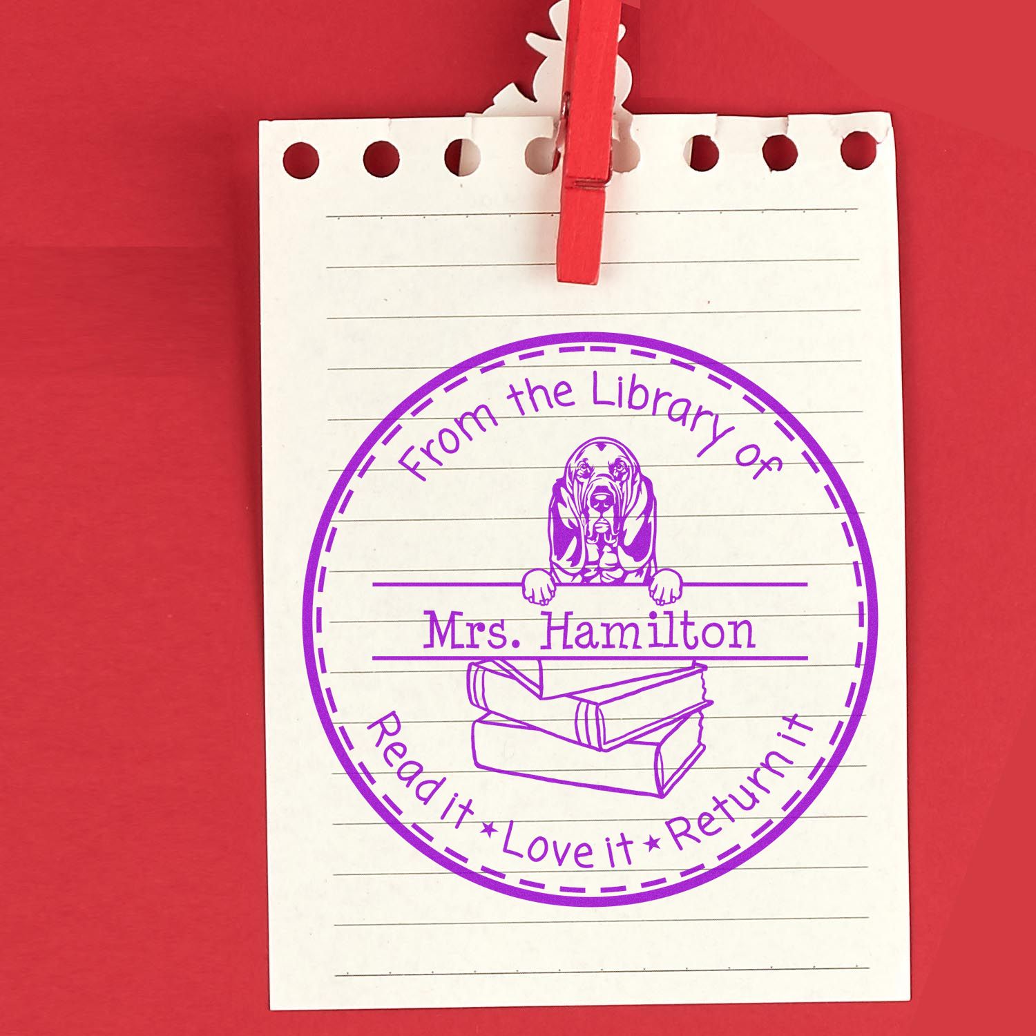 Bloodhound Dog Customized Nameplate Stamper - Engineer Seal Stamps