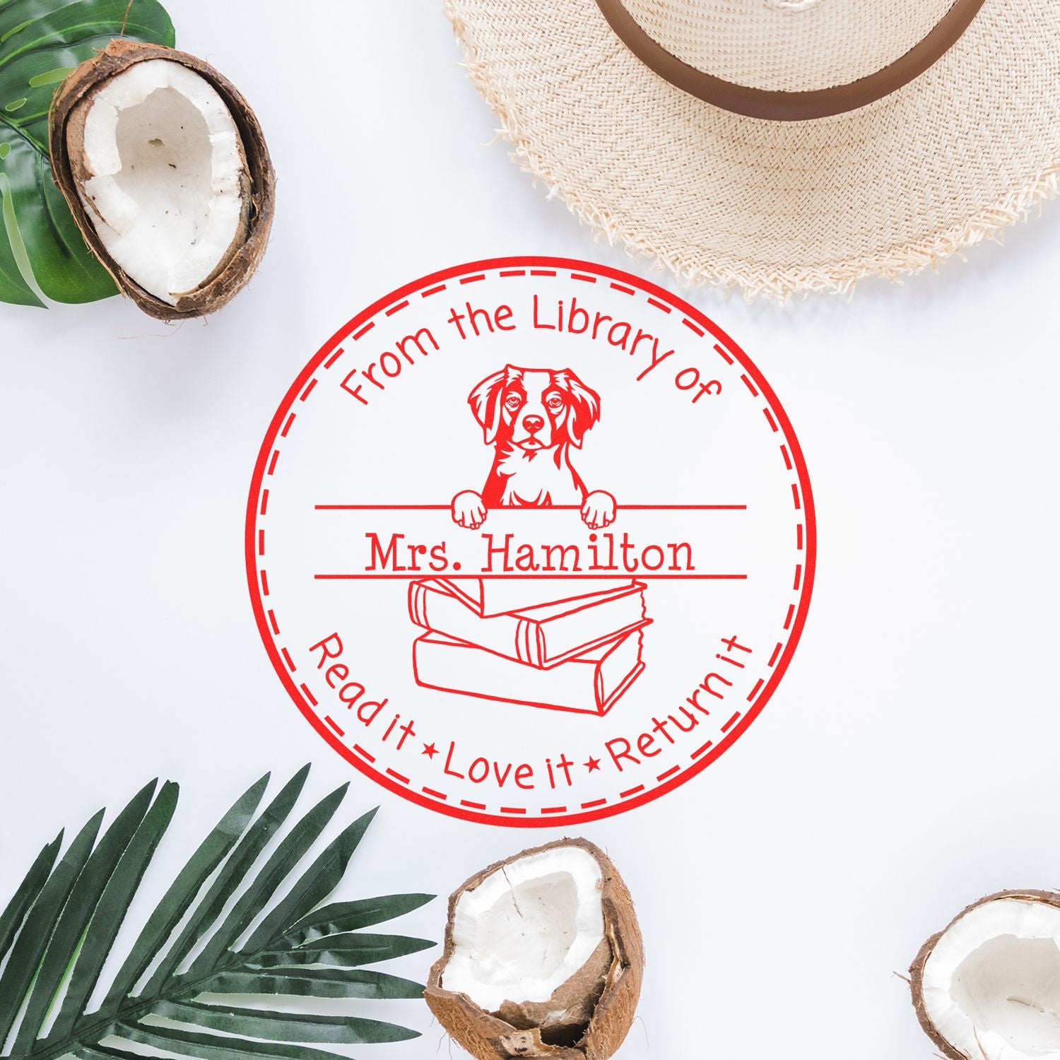 Brittany Dog Themed Teacher Classroom Stamp Stamp - Engineer Seal Stamps