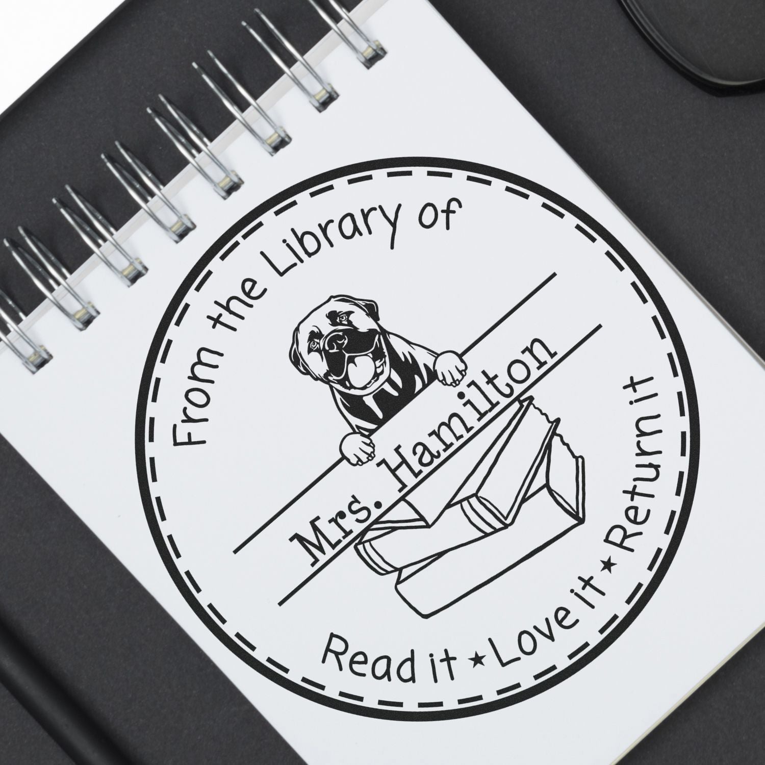 Bullmastiff Dog Themed For Library Books Stamp - Engineer Seal Stamps