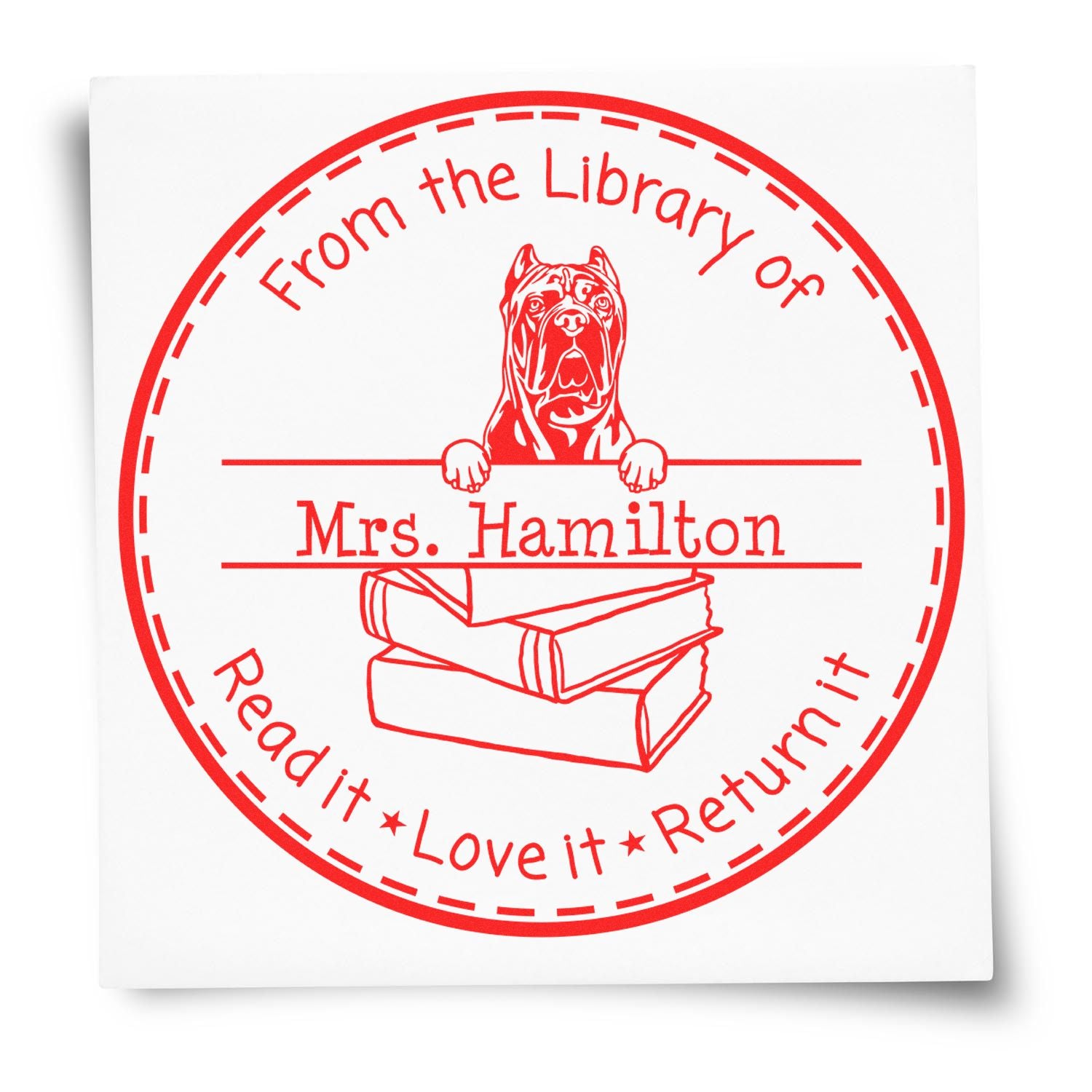 Cane Corso Dog Themed Educators Stamper - Engineer Seal Stamps