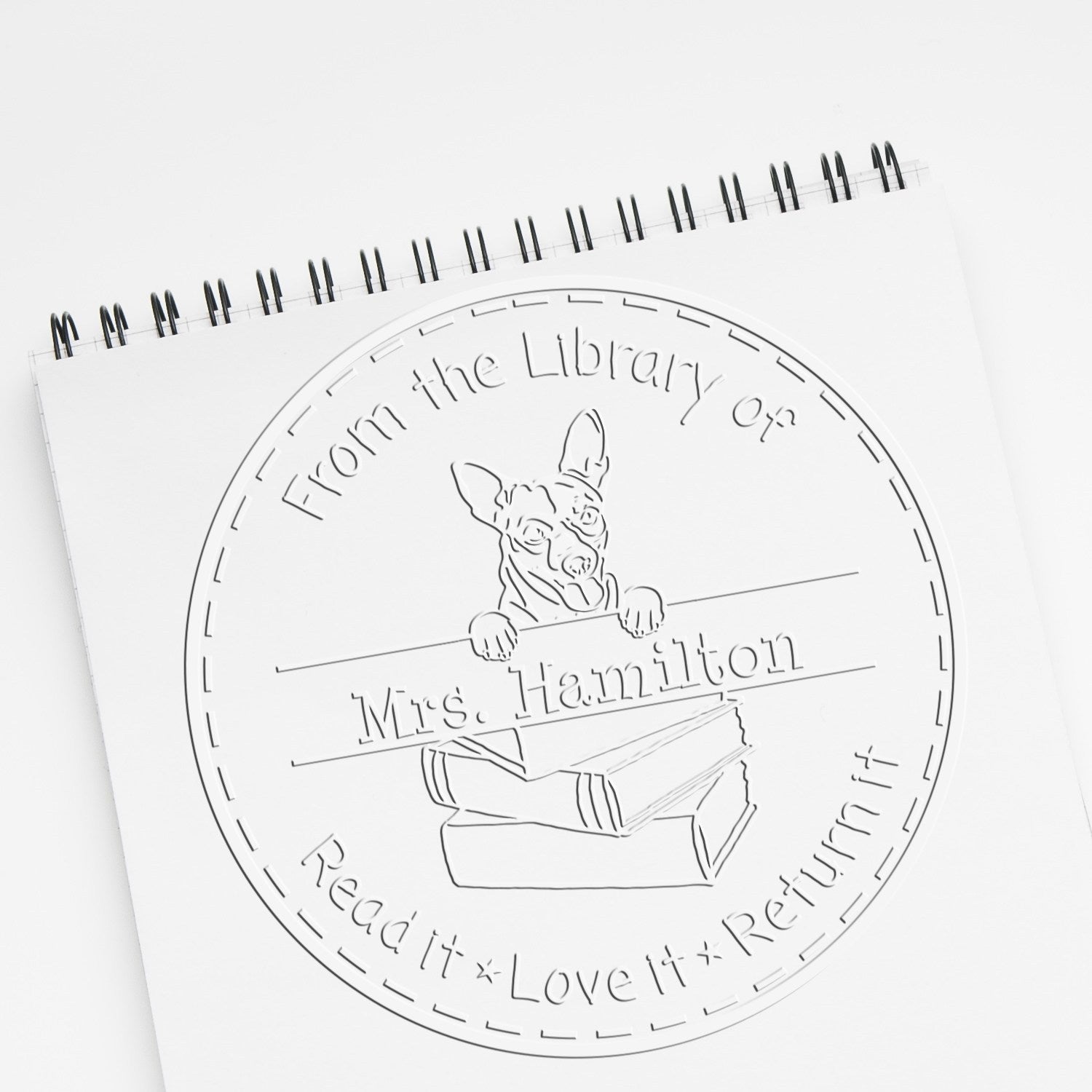Desk Cihuahua Dog Custom Classroom Book Owner Seal Embosser - Engineer Seal Stamps