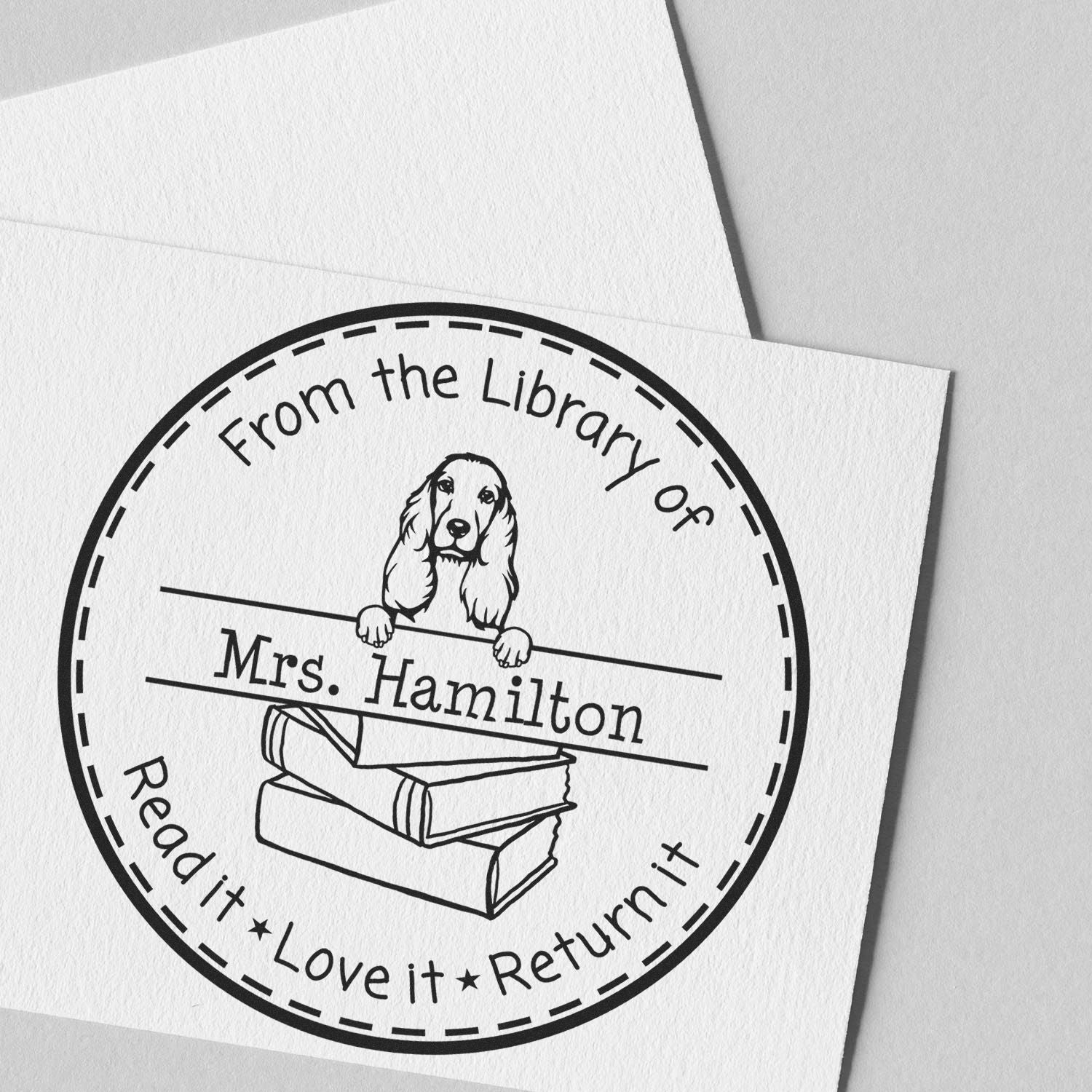 Cocker Spaniel Dog Themed School Rockstar Stamp - Engineer Seal Stamps