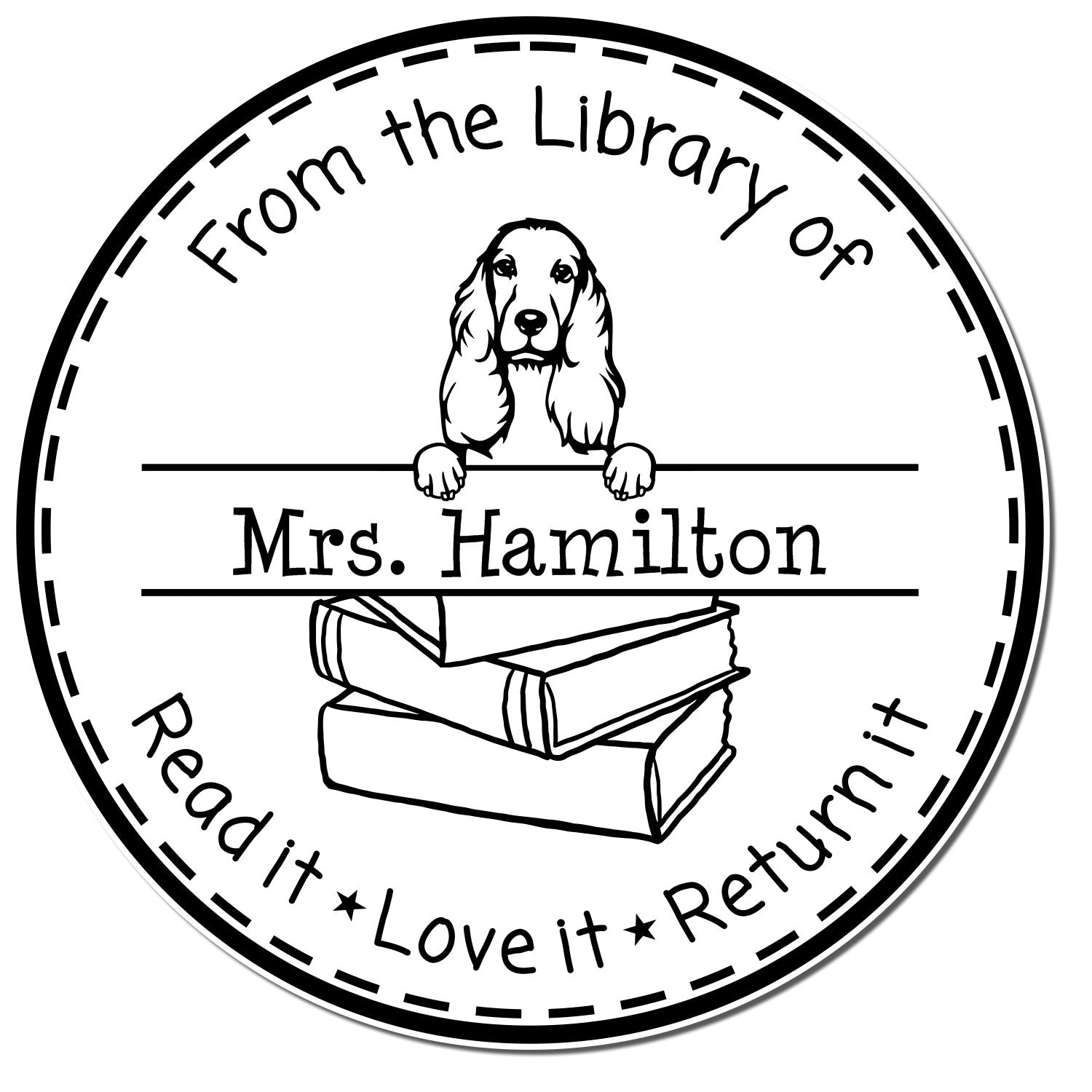 Cocker Spaniel Dog Themed Classroom Leader Stamper - Engineer Seal Stamps