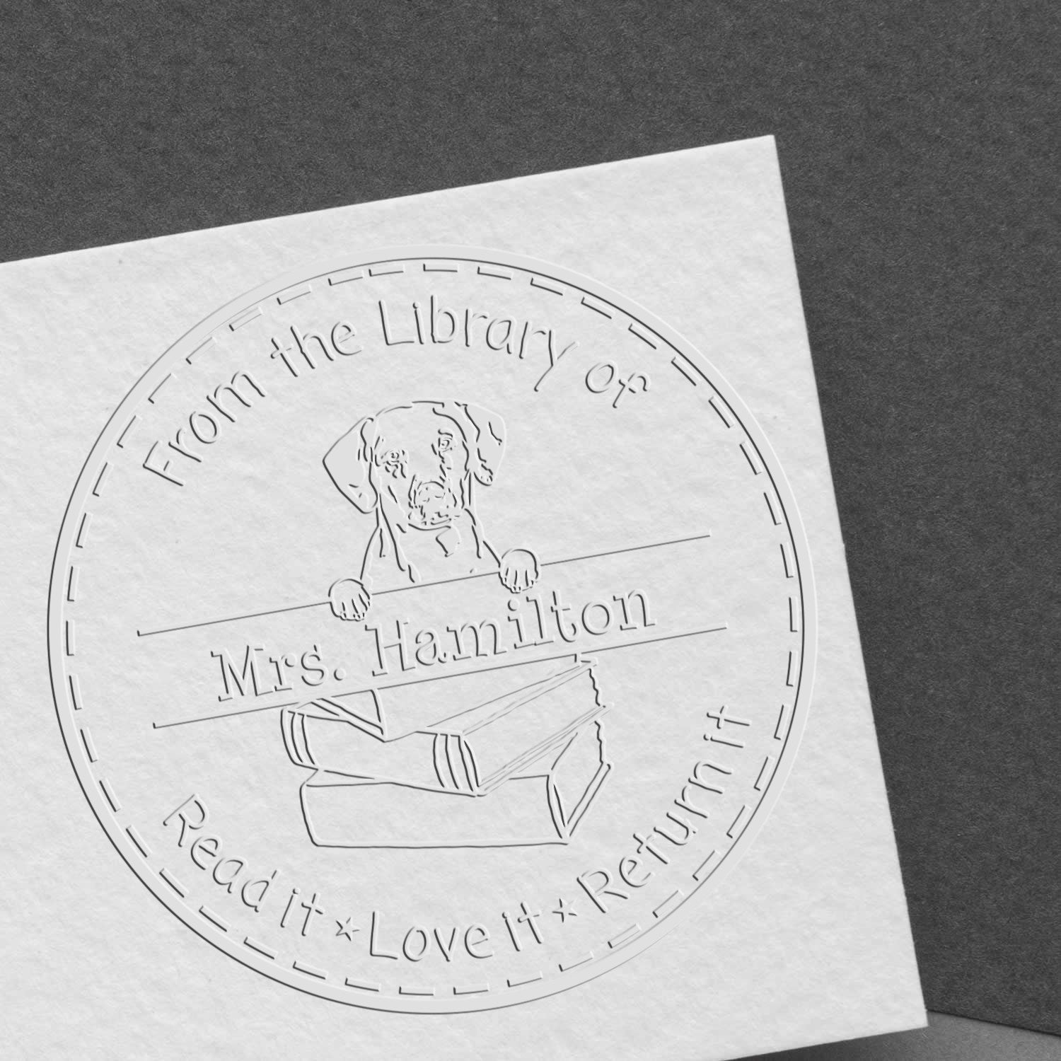 Dalmatian Dog Custom Identity Embosser - Engineer Seal Stamps