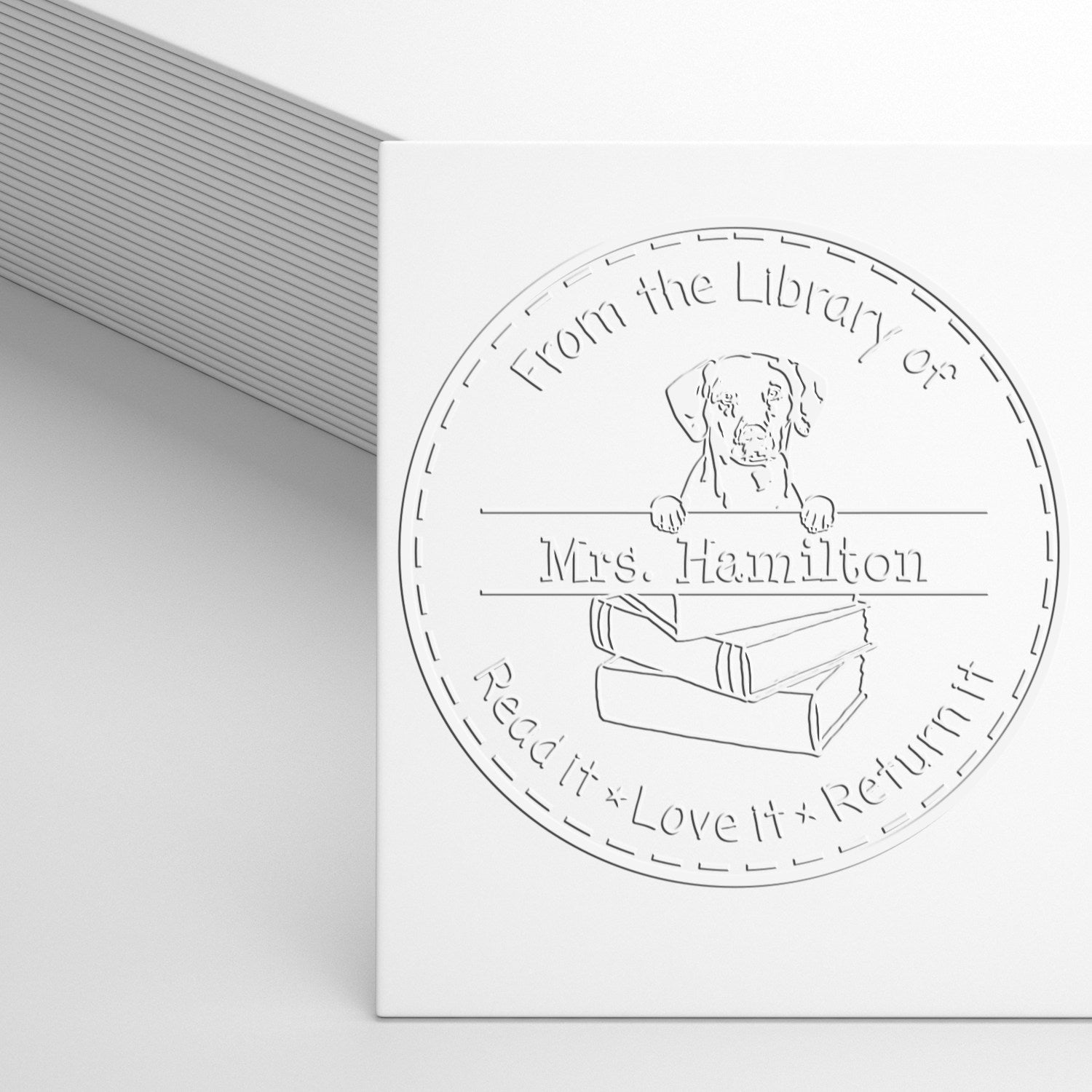 Desk Dalmatian Dog Custom Identity Embosser - Engineer Seal Stamps