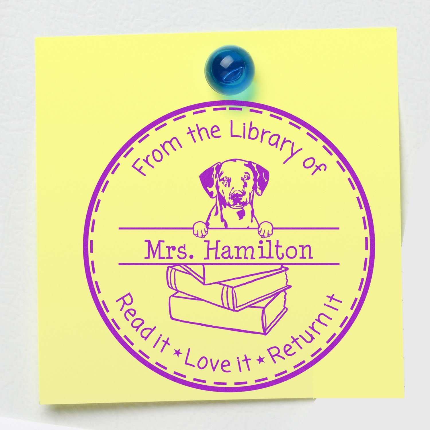 Dalmatian Dog Customized Classroom Book Ownership Stamper - Engineer Seal Stamps