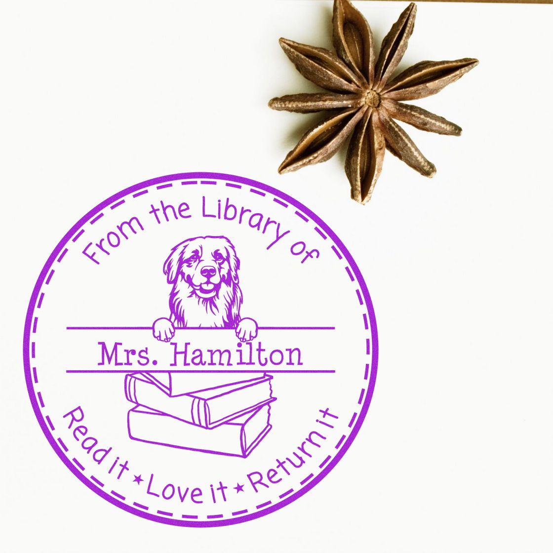 Goldendoodle Dog Themed Book Collection Stamper - Engineer Seal Stamps