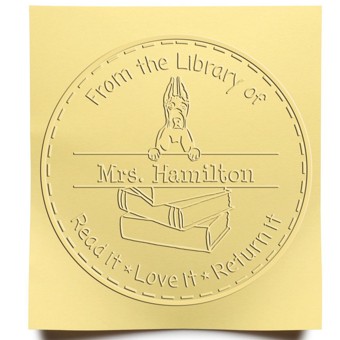 Great Dane Cropped Ears Dog Custom Desk Tools Embosser - Engineer Seal Stamps