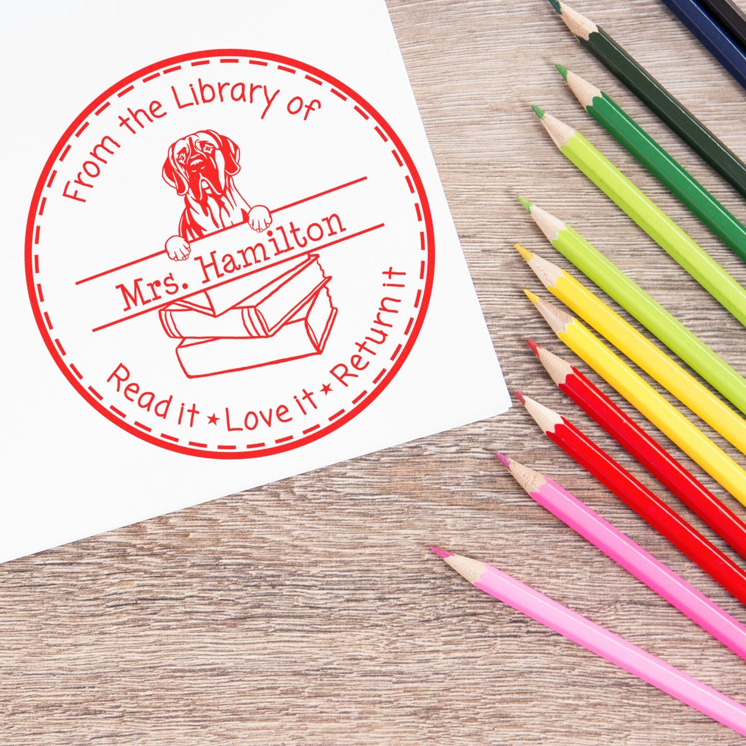 Great Dane Cropped Ears Custom-Made Teaching Stamp - Engineer Seal Stamps